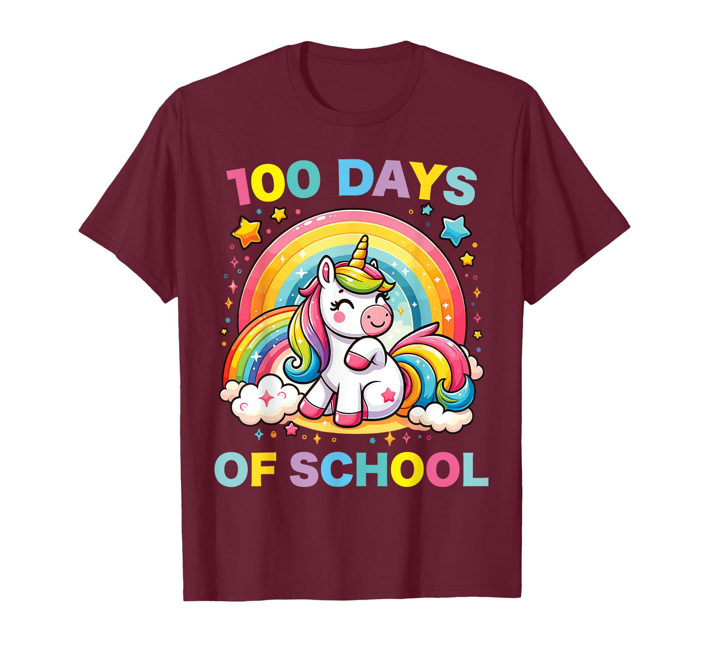100 Days of School Unicorn Girls Teacher 100th Day of School T-Shirt