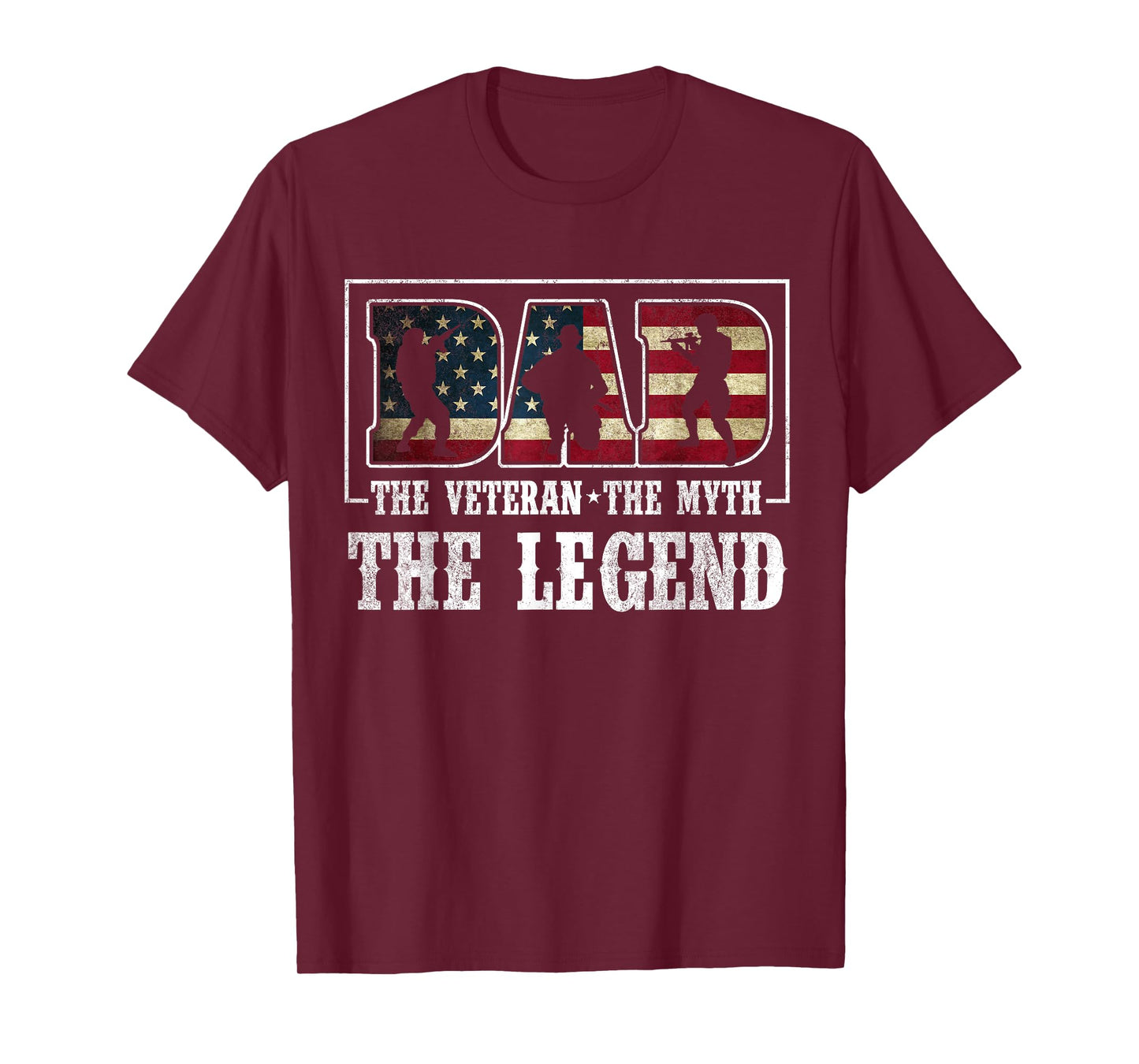 Mens The Veteran The Myth The Legend T-shirt Veteran Dad Gif
