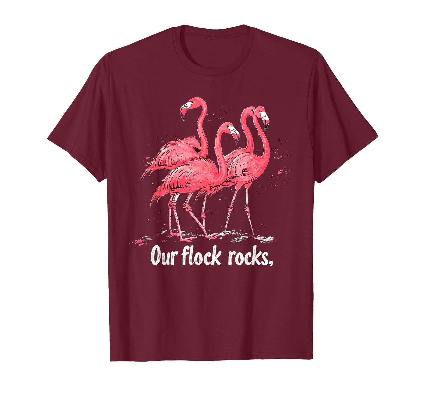 Our Flock Rocks Flamingo Funny Flamingos T-Shirt