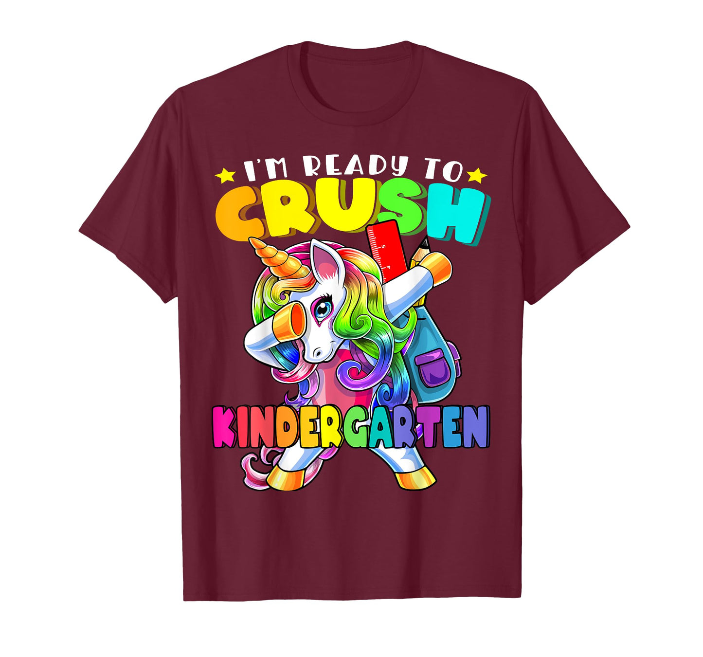 Crush Kindergarten Dabbing Unicorn Back to School Girls Gift T-Shirt