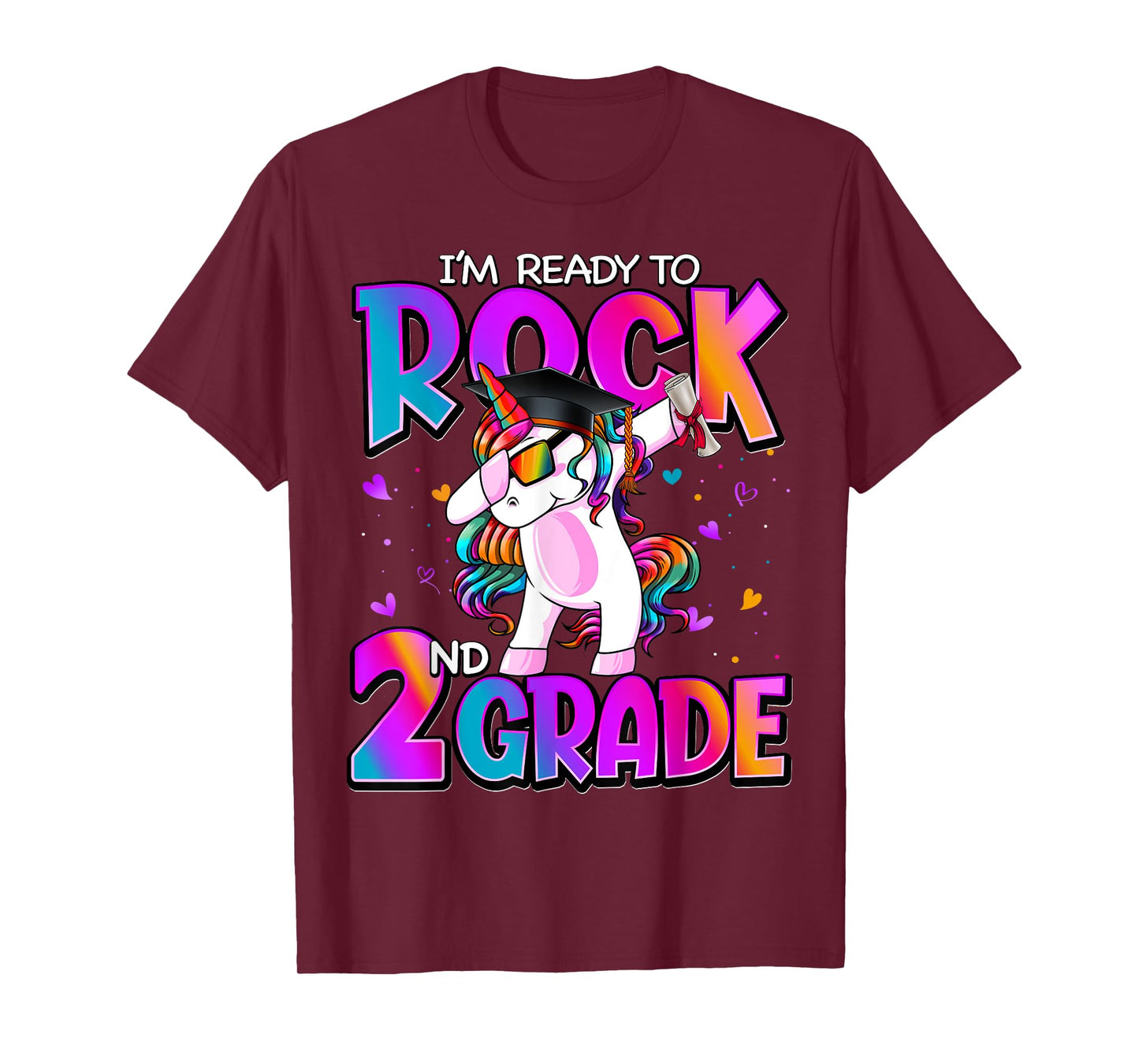 I'm Ready To Rock 2nd Grade Unicorn Back To School Girls T-Shirt