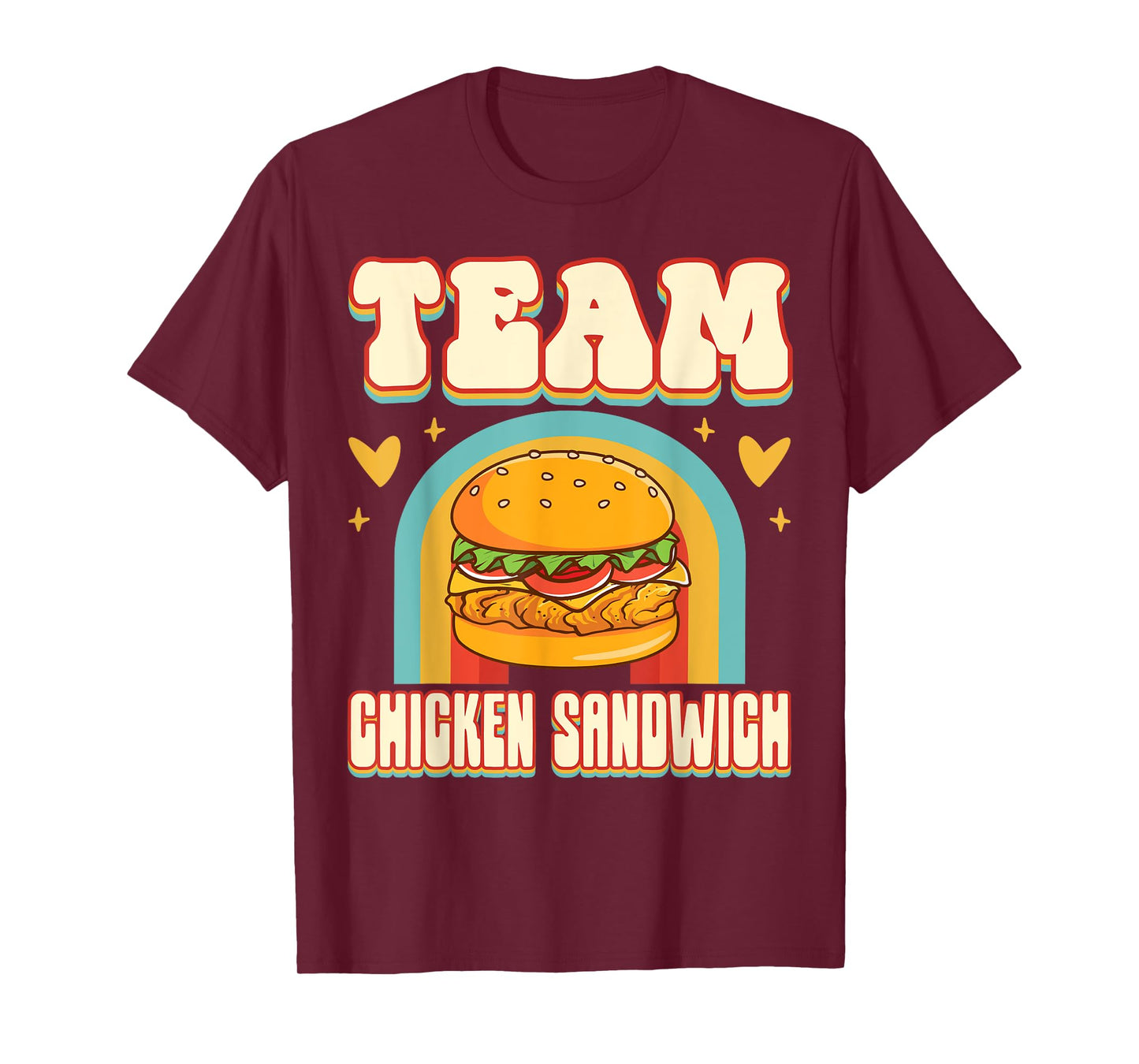 Chicken Sandwich Squad Hungry Food Lover Gift Team Chicken Sandwich Cute Food Addict Team T-Shirt - Unisex-Adults, Black, Small