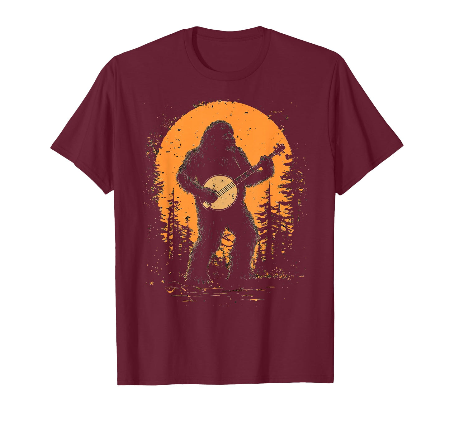 Bigfoot Sasquatch Banjo Bluegrass Music Vintage T-Shirt