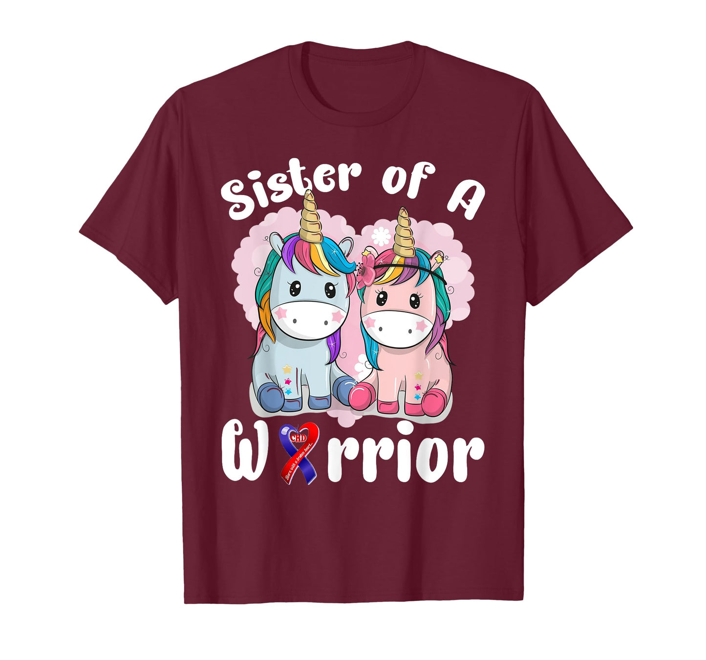 Sister Of A Heart Warrior CHD Awareness Week Unicorn T-Shirt