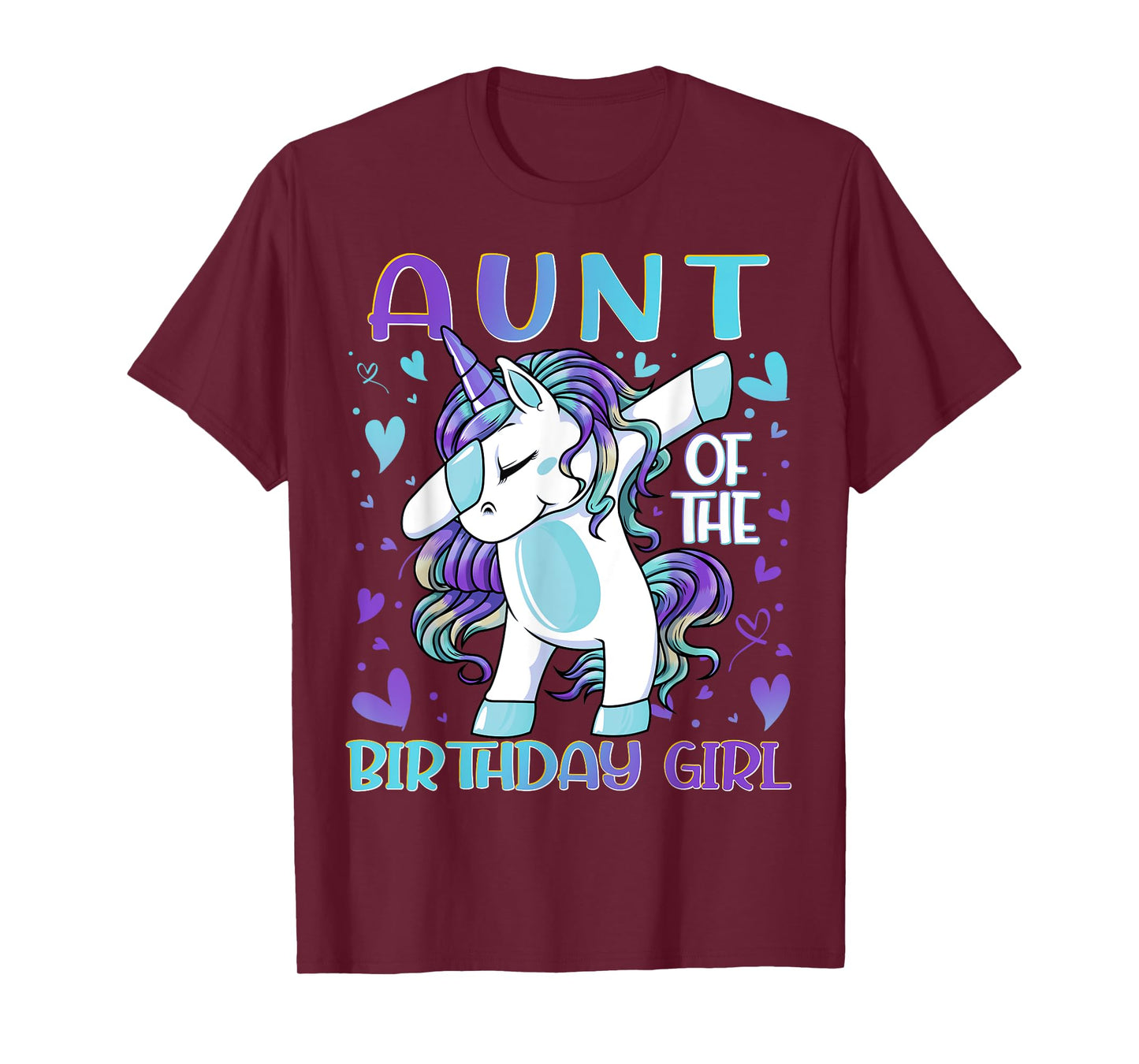 Aunt of the Birthday Girl Dabbing Unicorn Aunt Women Gifts T-Shirt