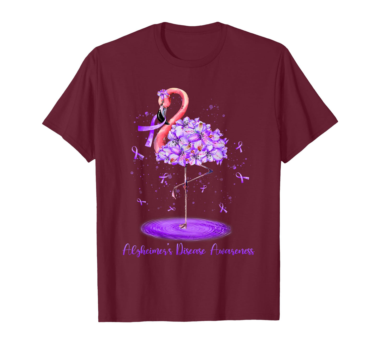 Purple Flamingo Alzheimers Disease Awareness Month November T-Shirt