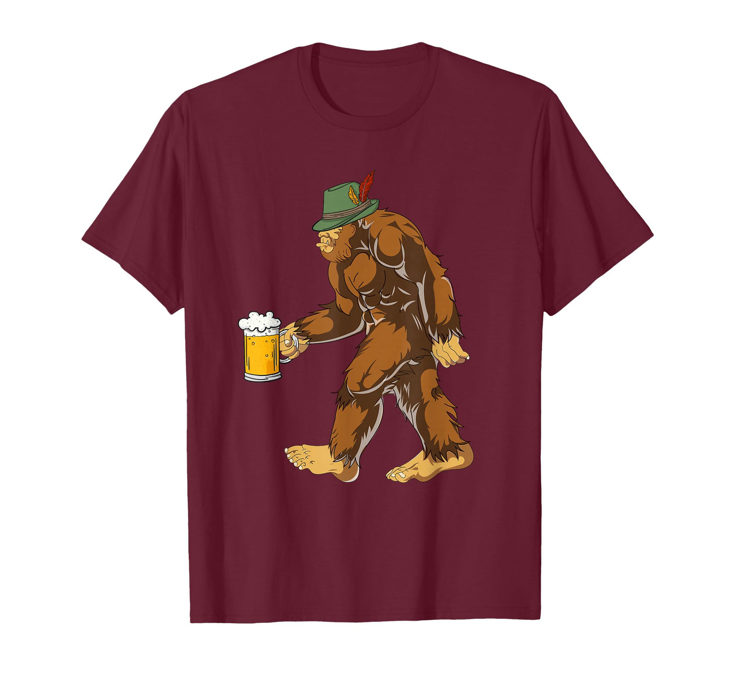 German Bigfoot Lederhosen Funny Beer Oktoberfest T-Shirt