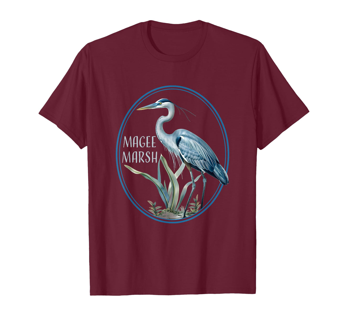 Water Fowl Bird Watching Heron Birds Blue Great Magee Marsh T-Shirt