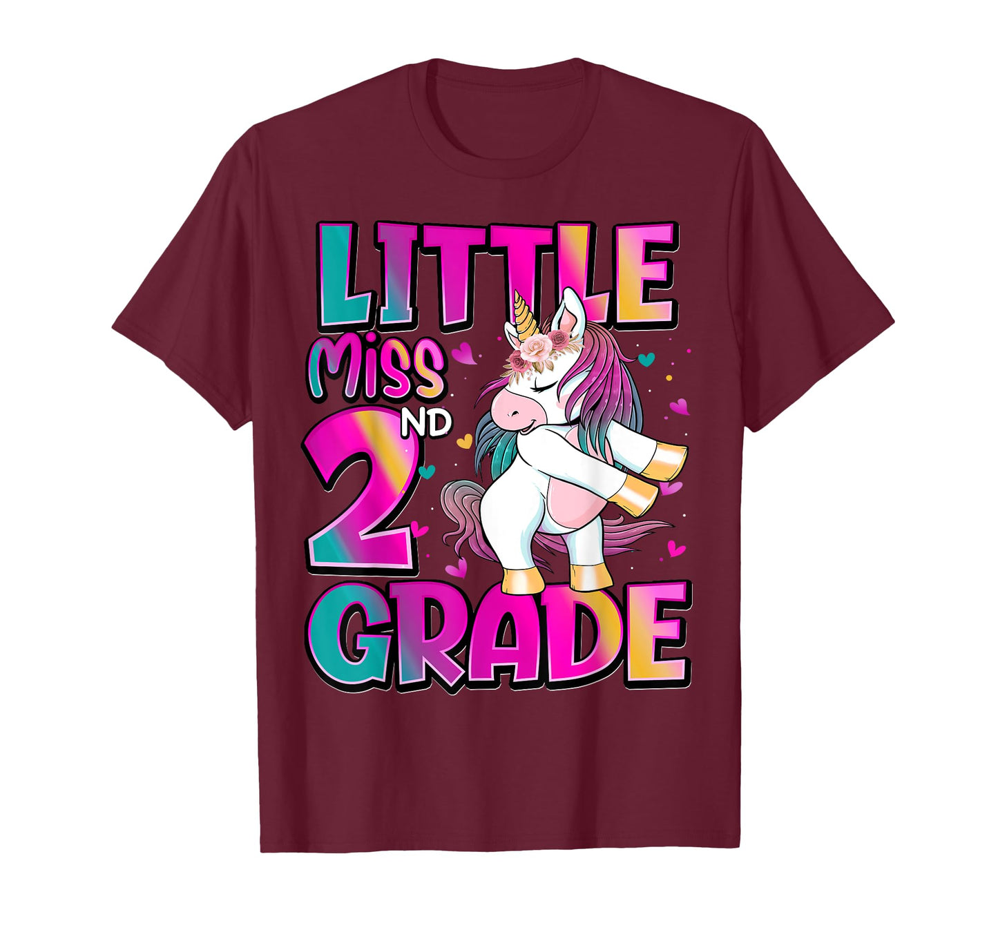 Little Miss 2nd Grade Unicorn Back To School 2nd Grade Girls T-Shirt