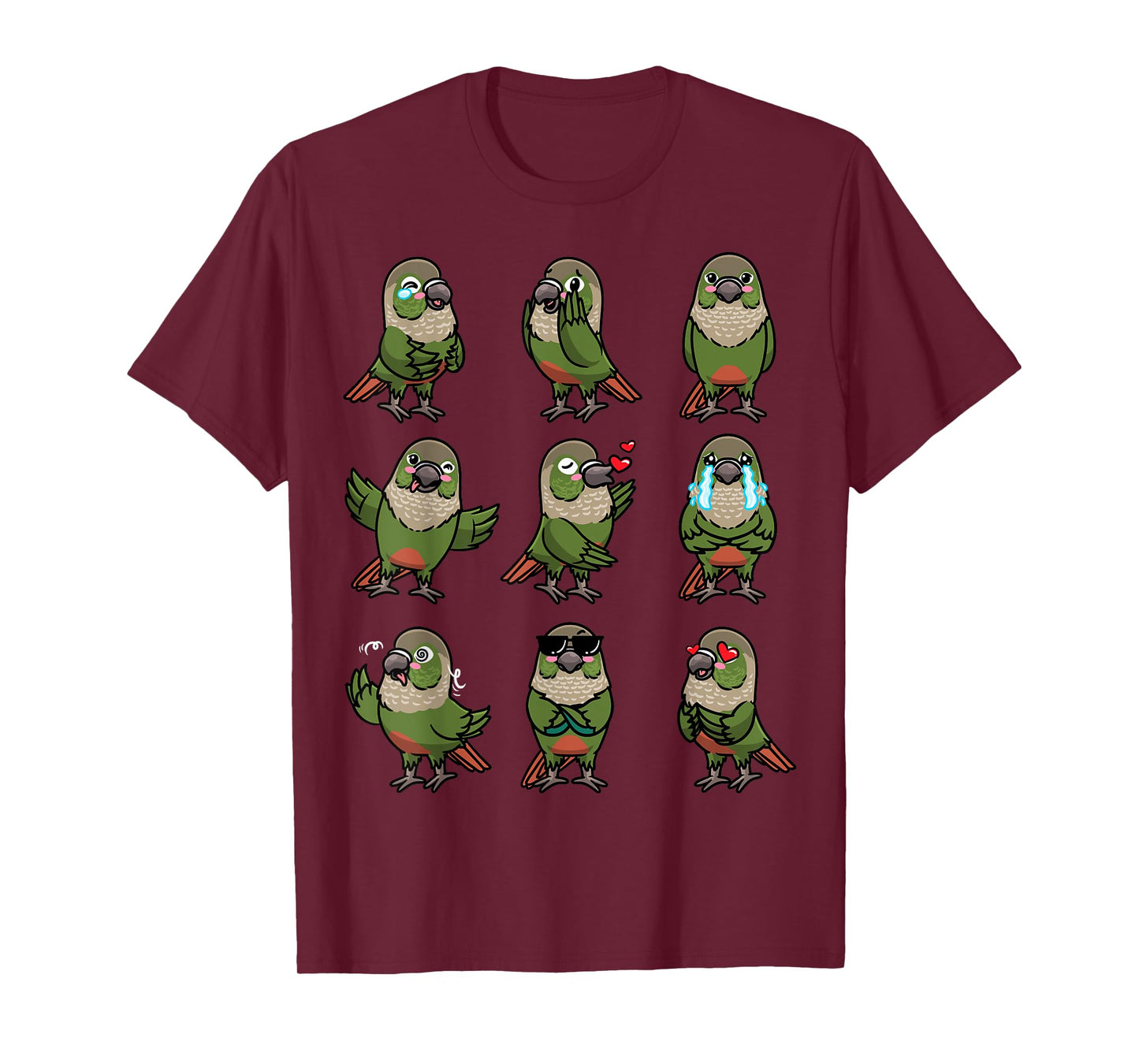 Green Cheek Conure Green-cheeked Parakeet Bird Parrot T-Shirt