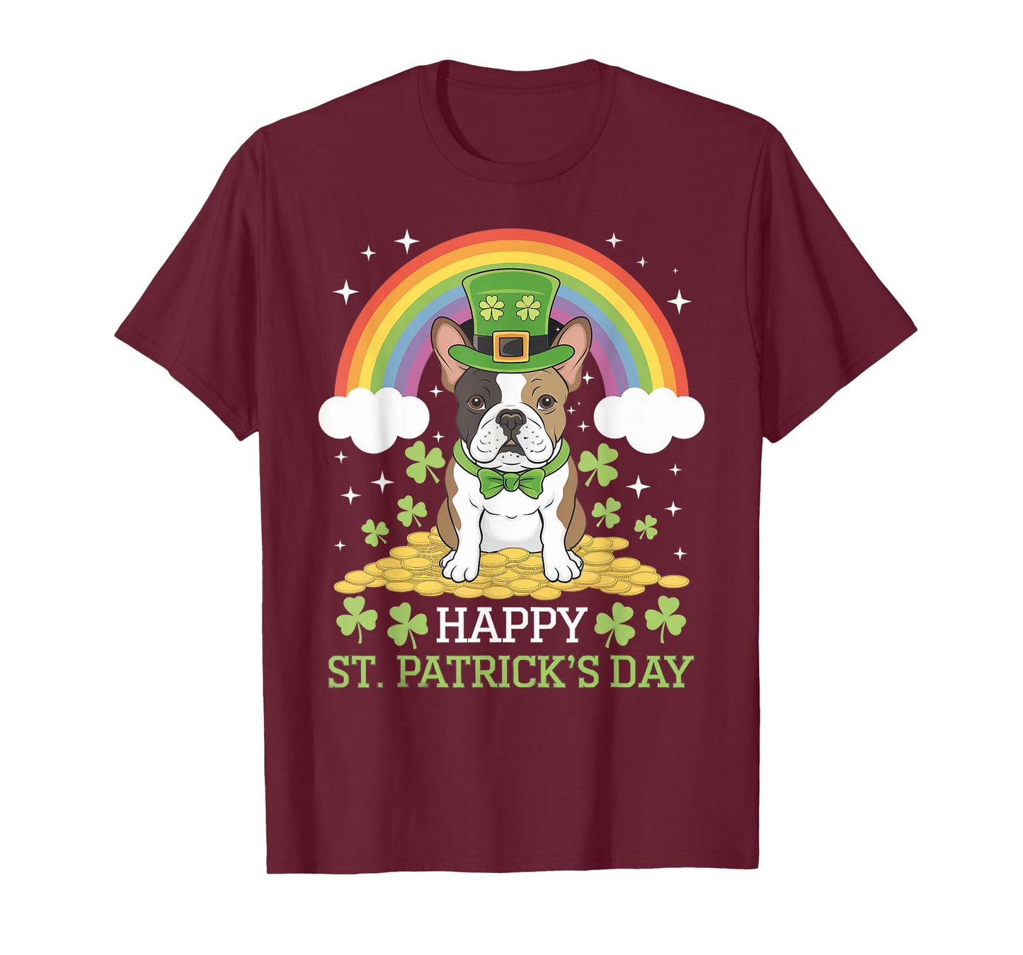 St. Patrick's Frenchie on French Bulldog Dog St Patricks Day T-Shirt