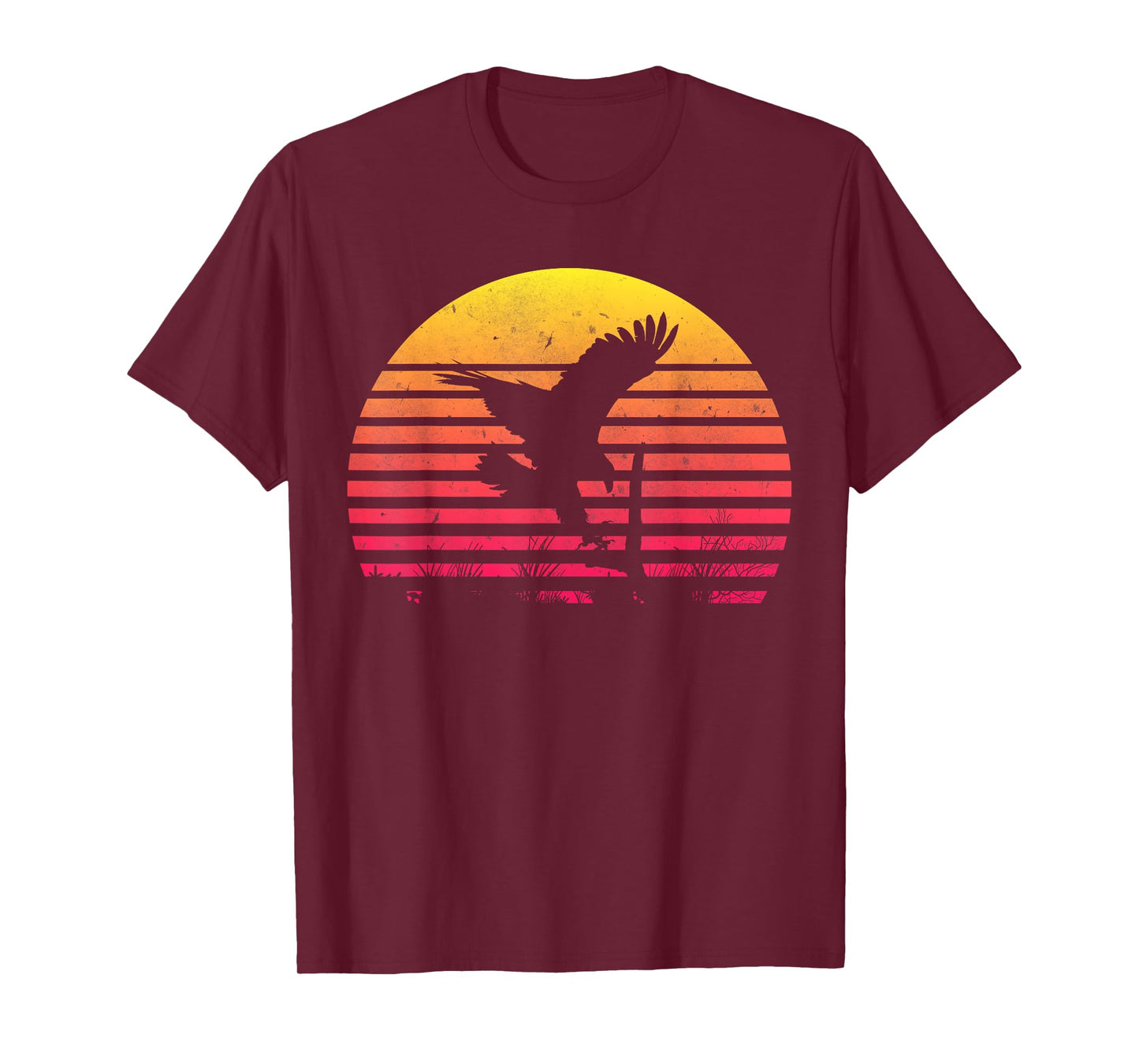 Retro Hawk Sunset Vintage Bird Lover Hawk Whisperer 70s 80s T-Shirt