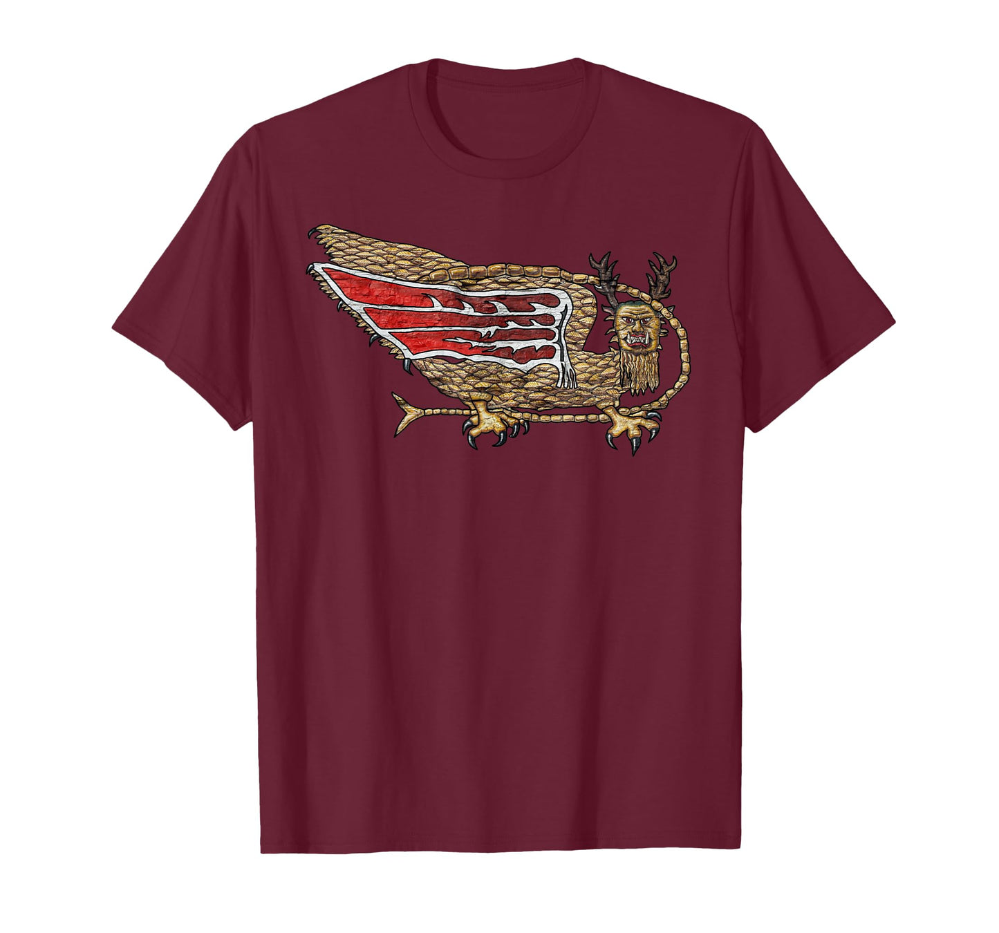 Piasa Symbol Illini Native American Art Painting Dragon Bird T-Shirt