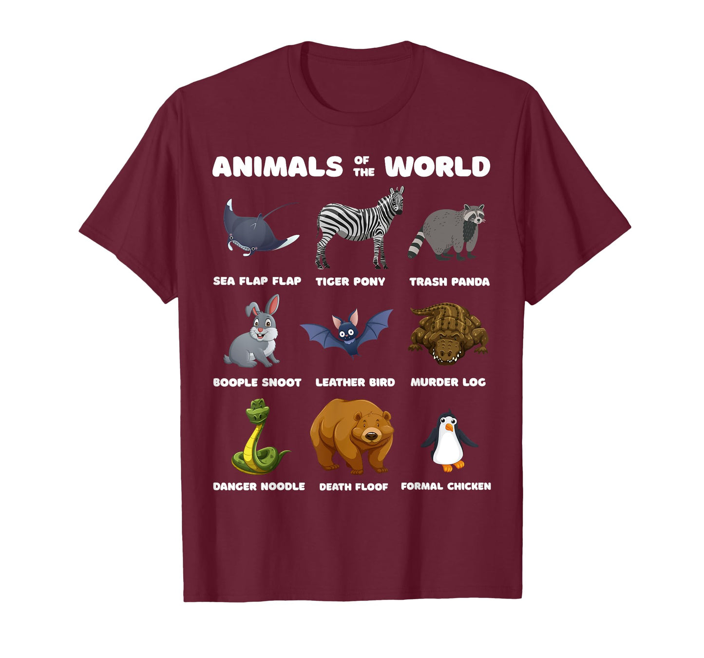 Animals Of The World Gift Tee Funny Rare Animals Memes T-Shirt