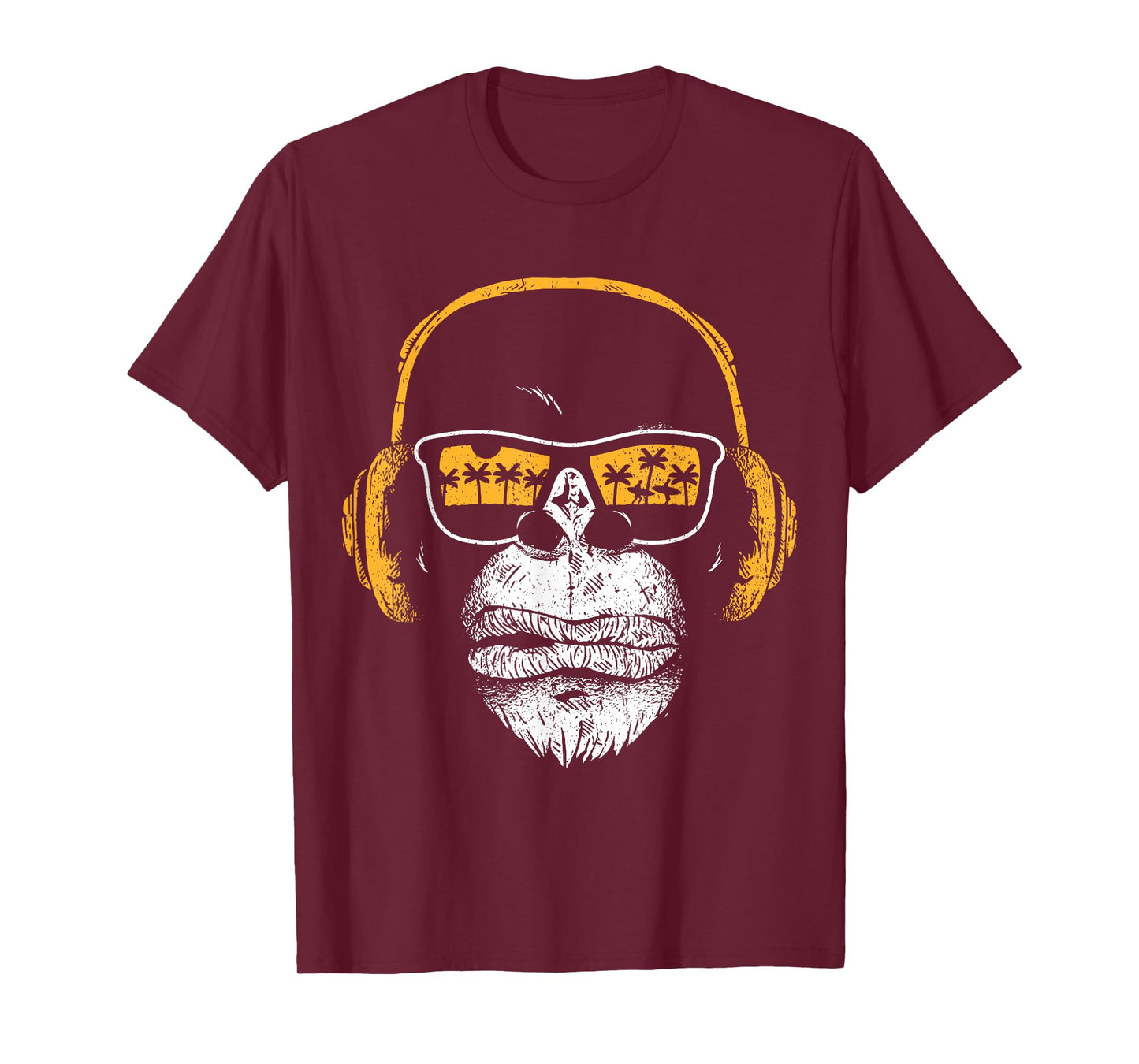 Monkey with DJ headphones and sunglasses monkey T-Shirt