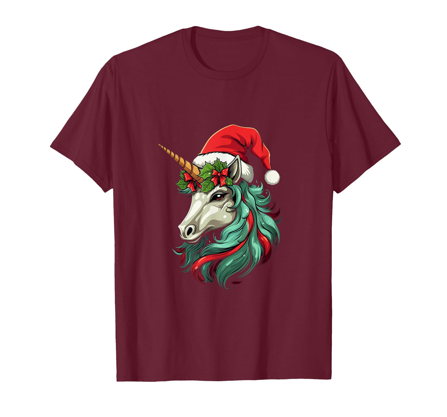 Santa Hat Unicorn, Christmas T-Shirt