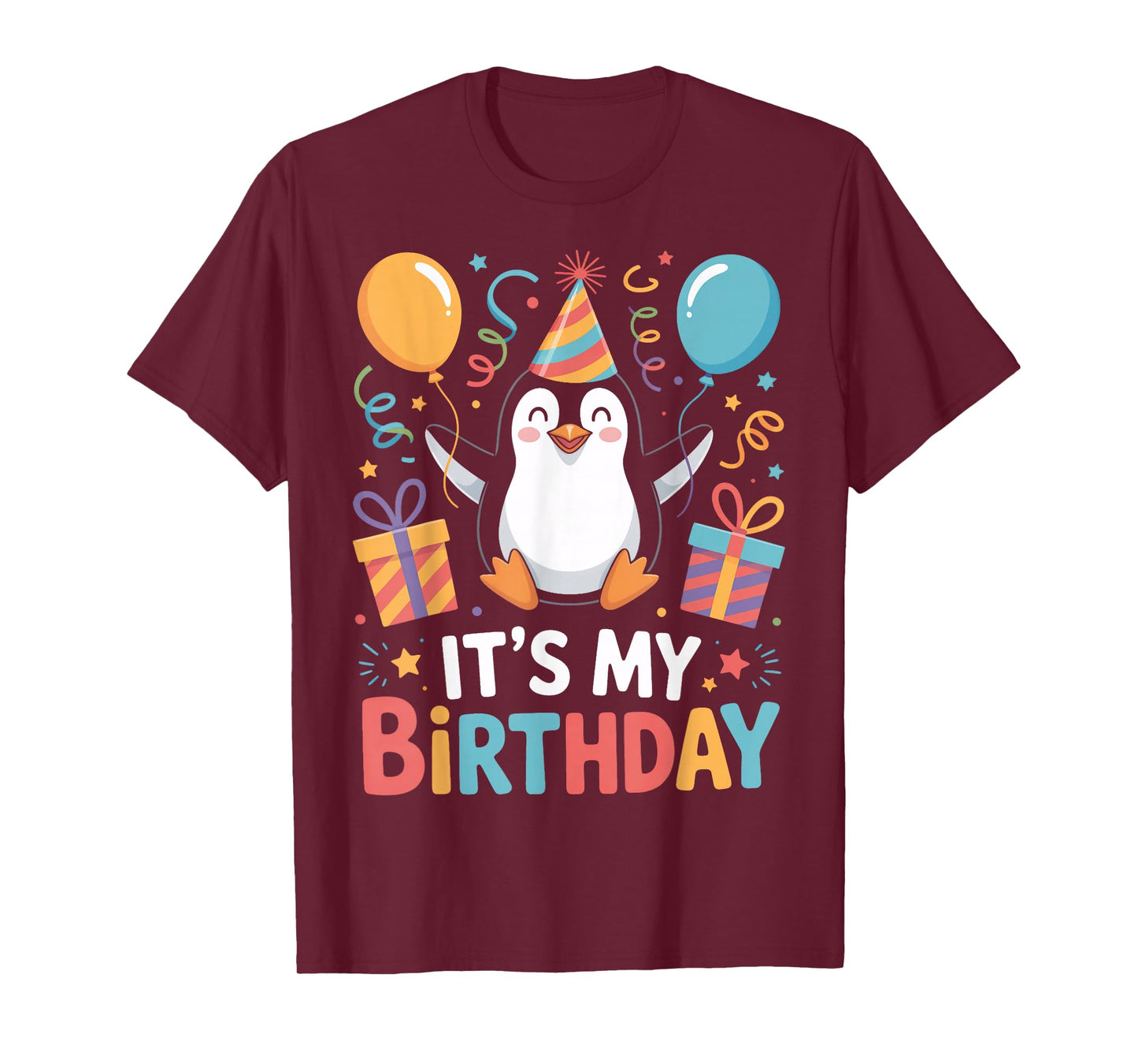 It's My Birthday Penguin Balloons Kids Party Festivity T-Shirt