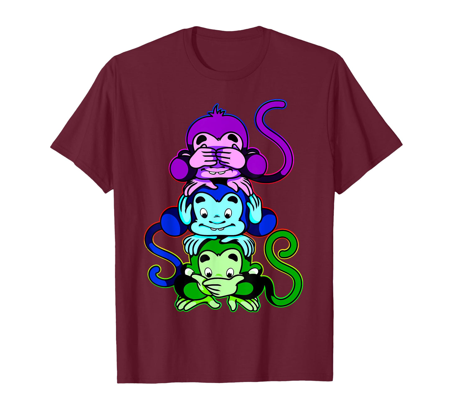 Three Wise Monkeys-See No Evil, Hear No Evil, Speak No Evil T-Shirt