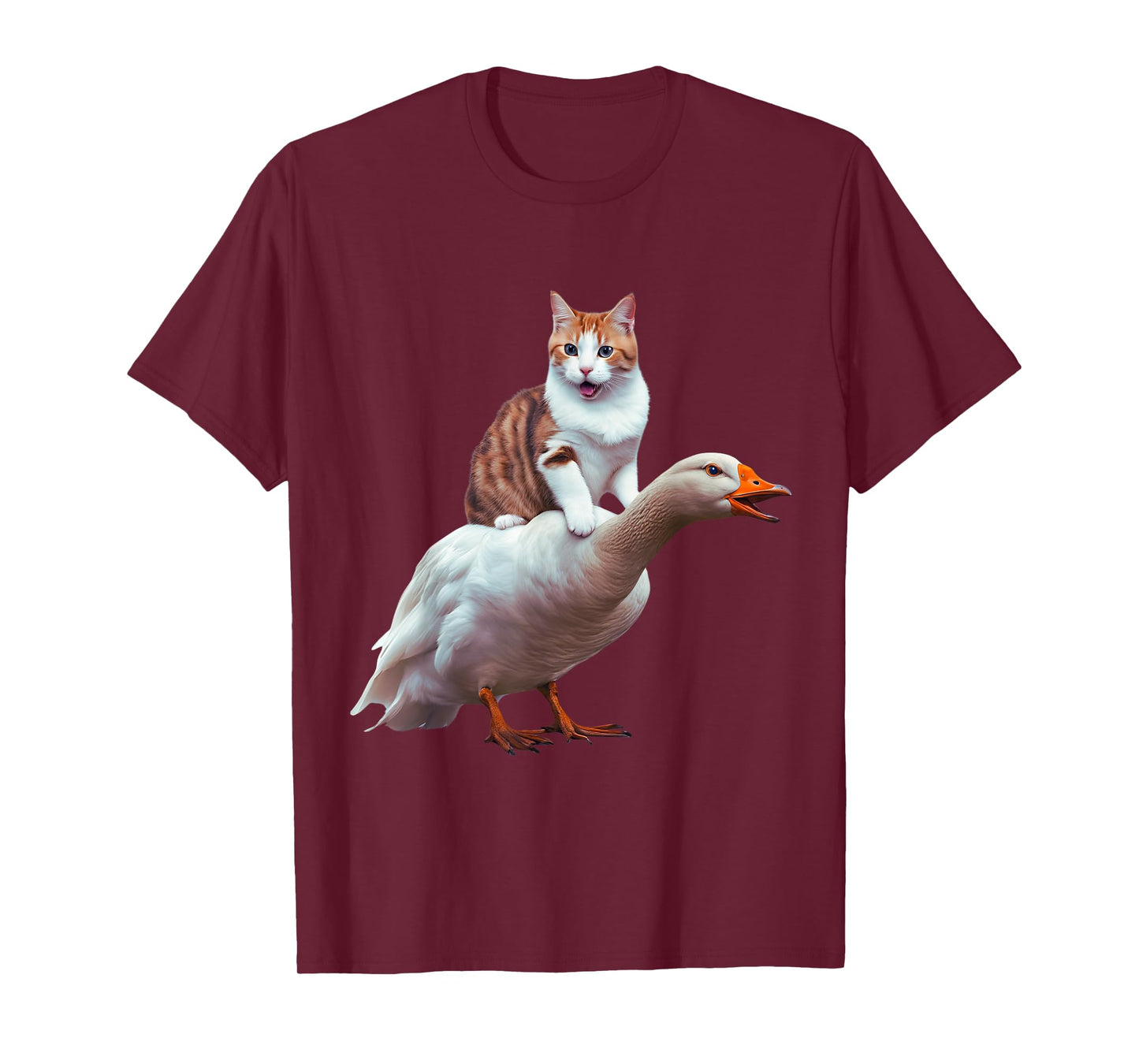 Funny Cat Goose Meme Cat Riding Geese Animal Humor Cat Goose T-Shirt for Men Women Kids