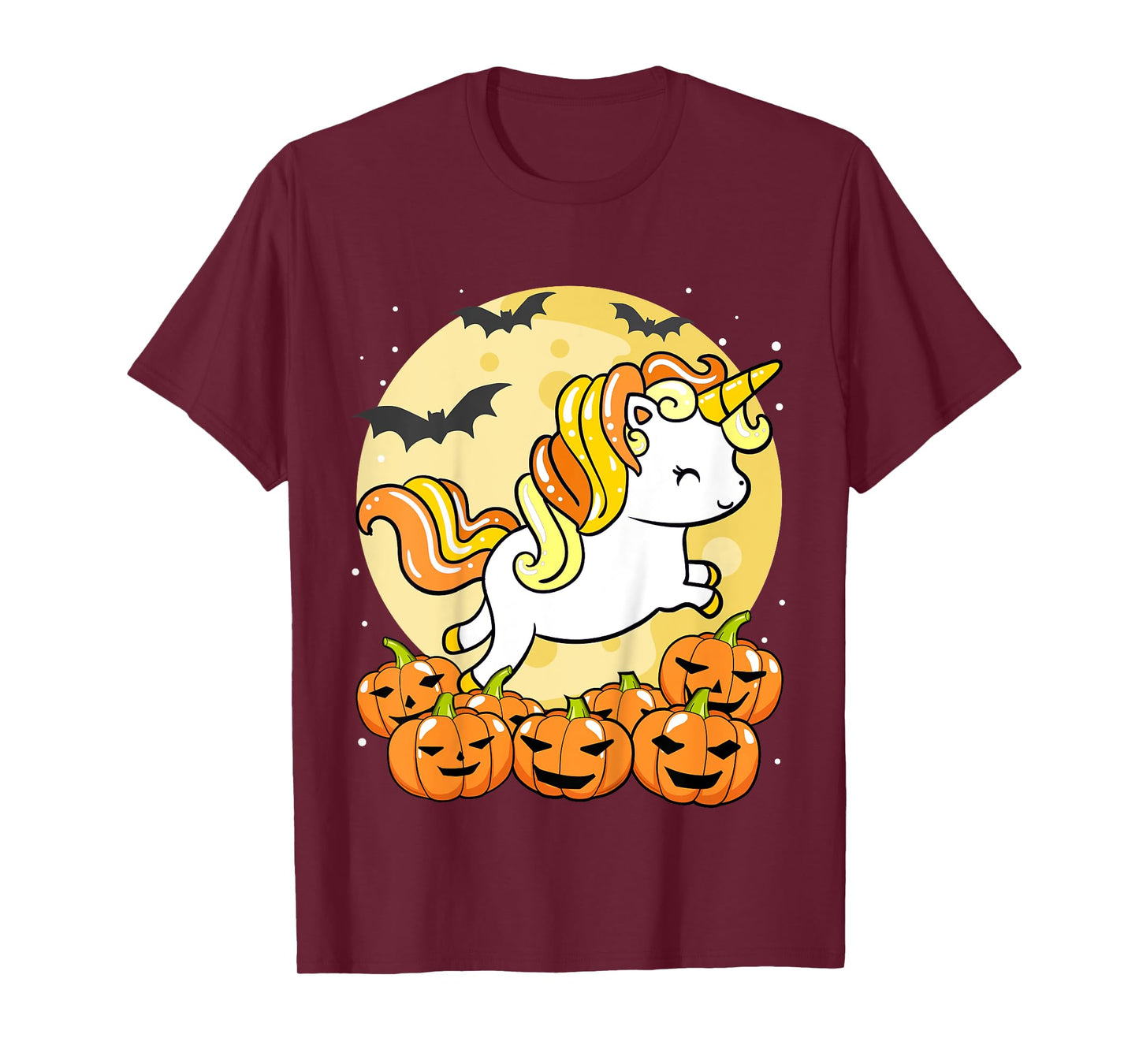 Kids Girls Unicorn Halloween Jack O Lantern Pumpkin Toddler T-Shirt