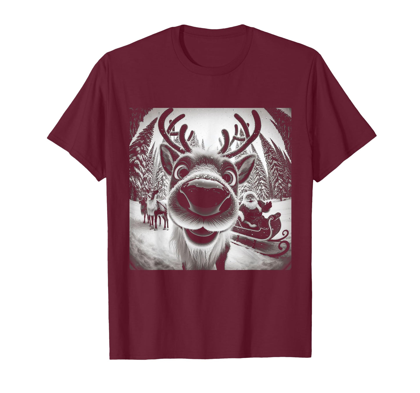 Funny Reindeer Selfie Christmas T-Shirt