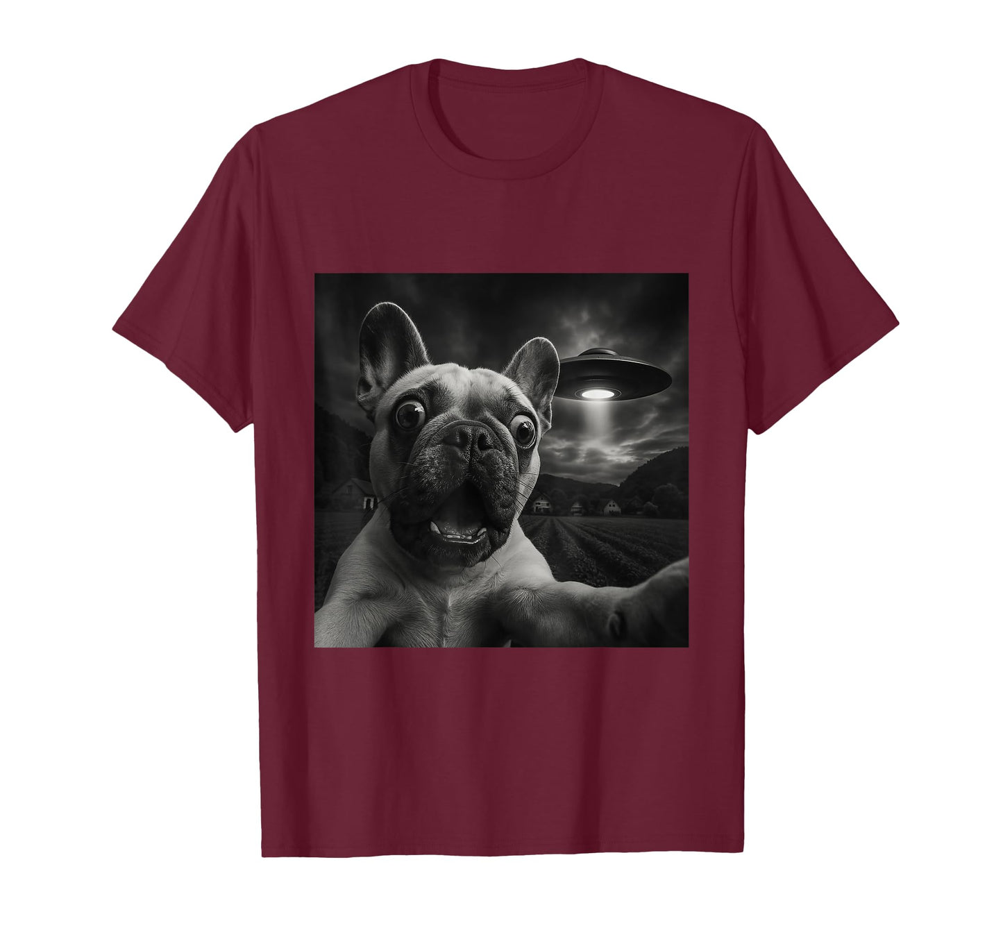French Bulldog UFO Encounters Selfie T-Shirt for Men Women Kids