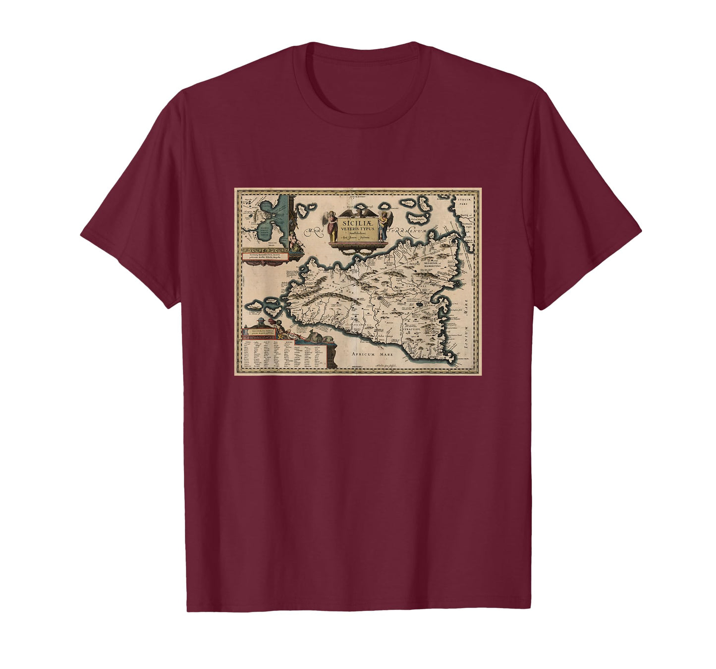 Sicily Italy Map T Shirt T-Shirt