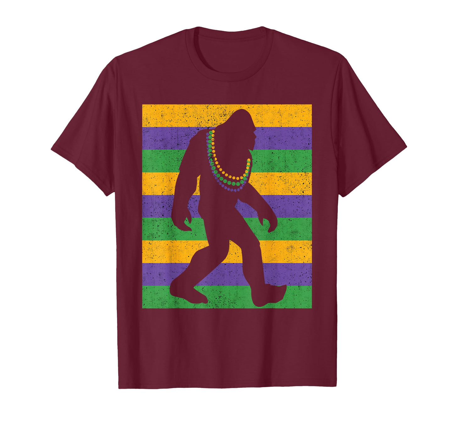 Bigfoot Mardi Gras Sasquatch Funny Men Kids T-Shirt