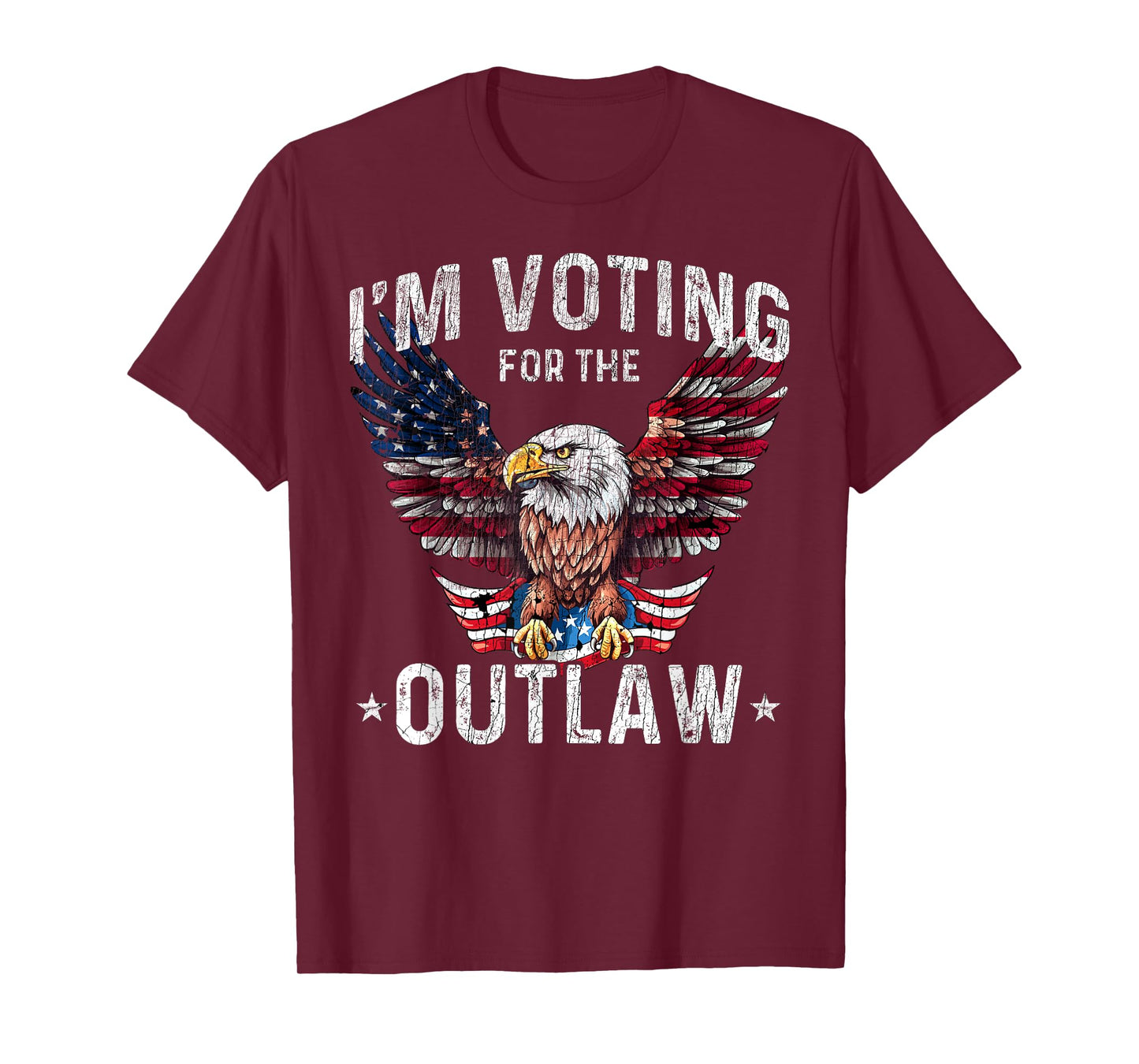 US Flag Eagle I'm Voting for The Outlaw Funny Pro Trump 2024 T-Shirt
