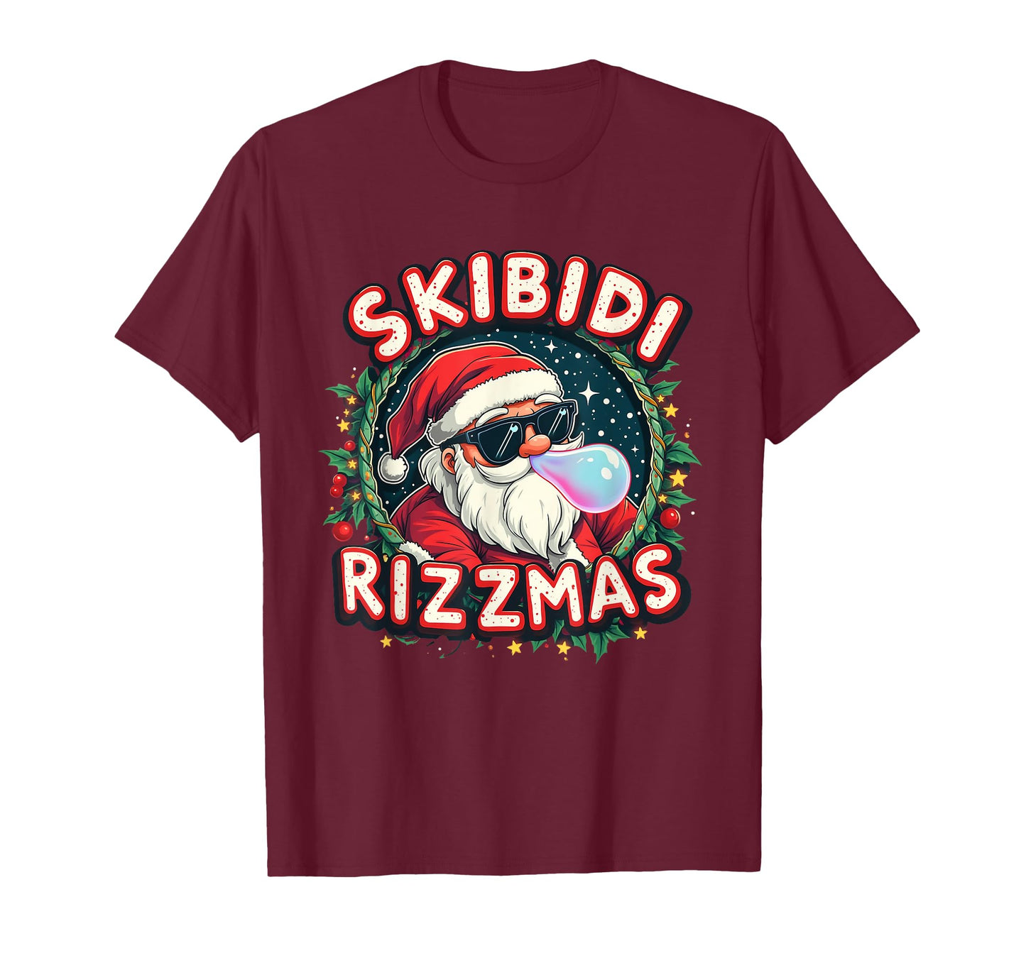 Skibidi Rizzmass Celebration Merry Christmas Funny Santa T-Shirt