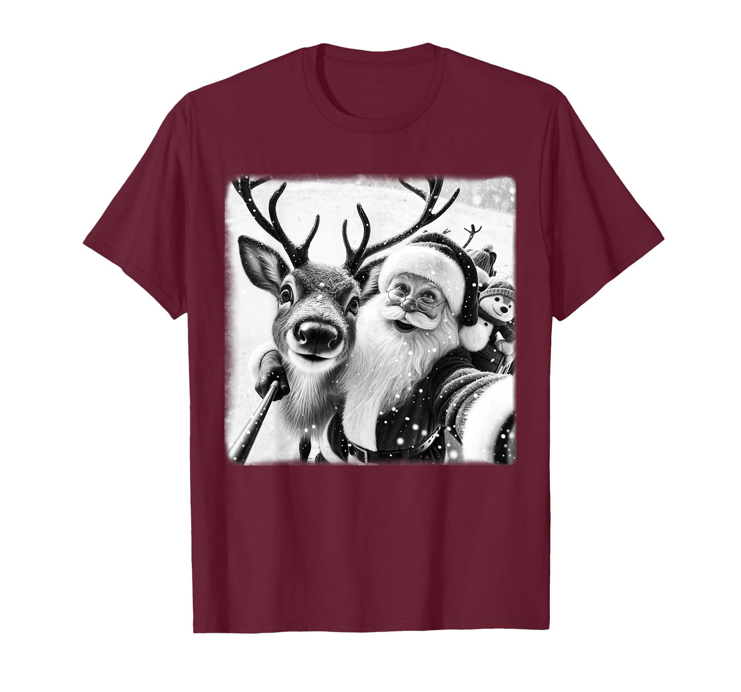Funny Reindeer Selfie Christmas Santa Claus Xmas Cute Santa T-Shirt