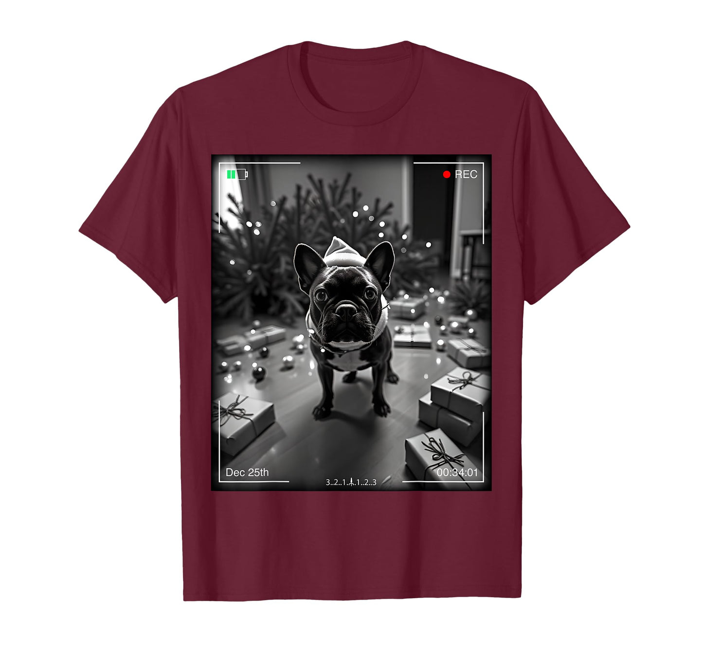 Christmas French Bulldog Caught On Camera T-Shirt