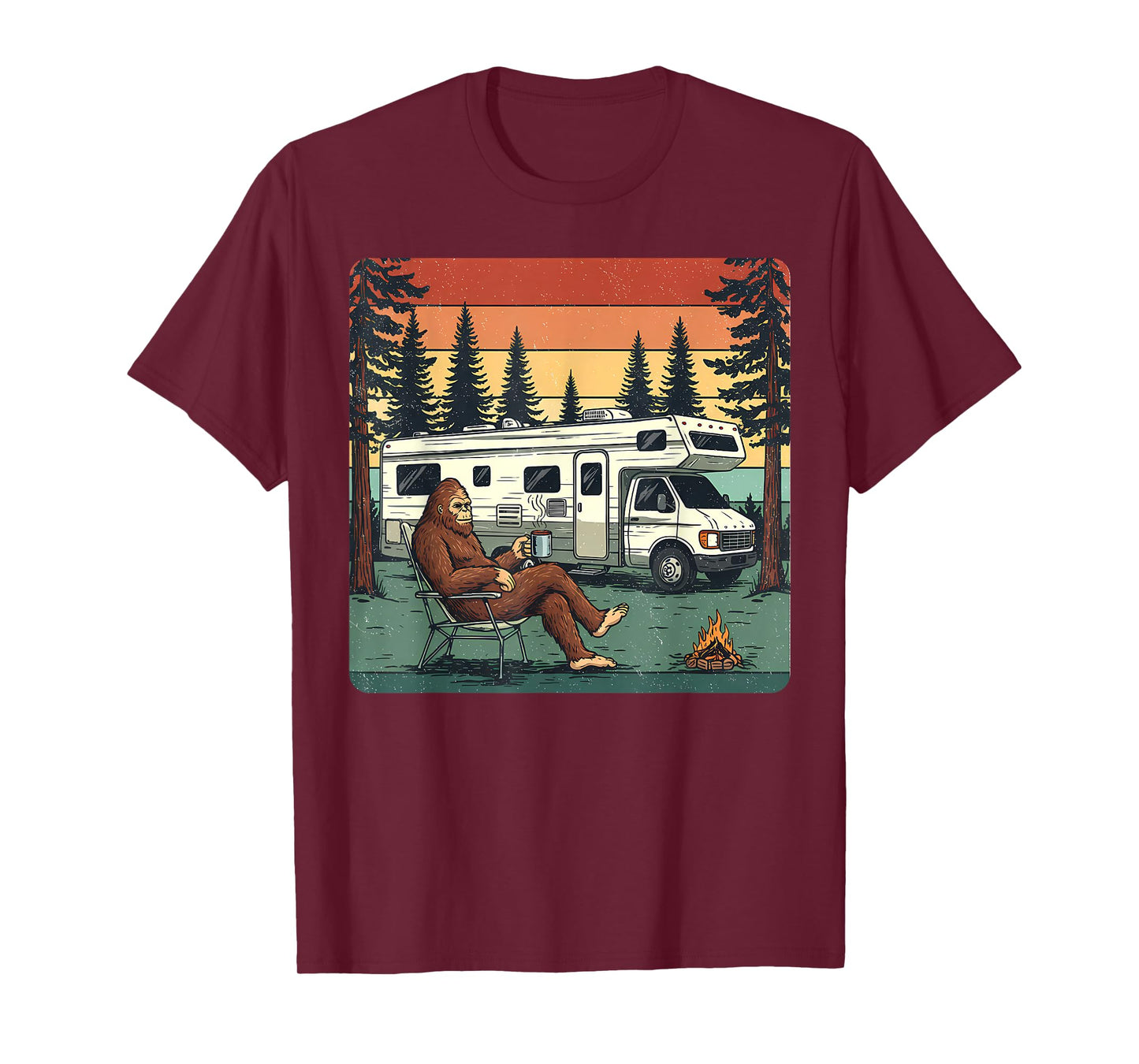 Vintage Camping Motorhome RV Bigfoot Adventure T-Shirt