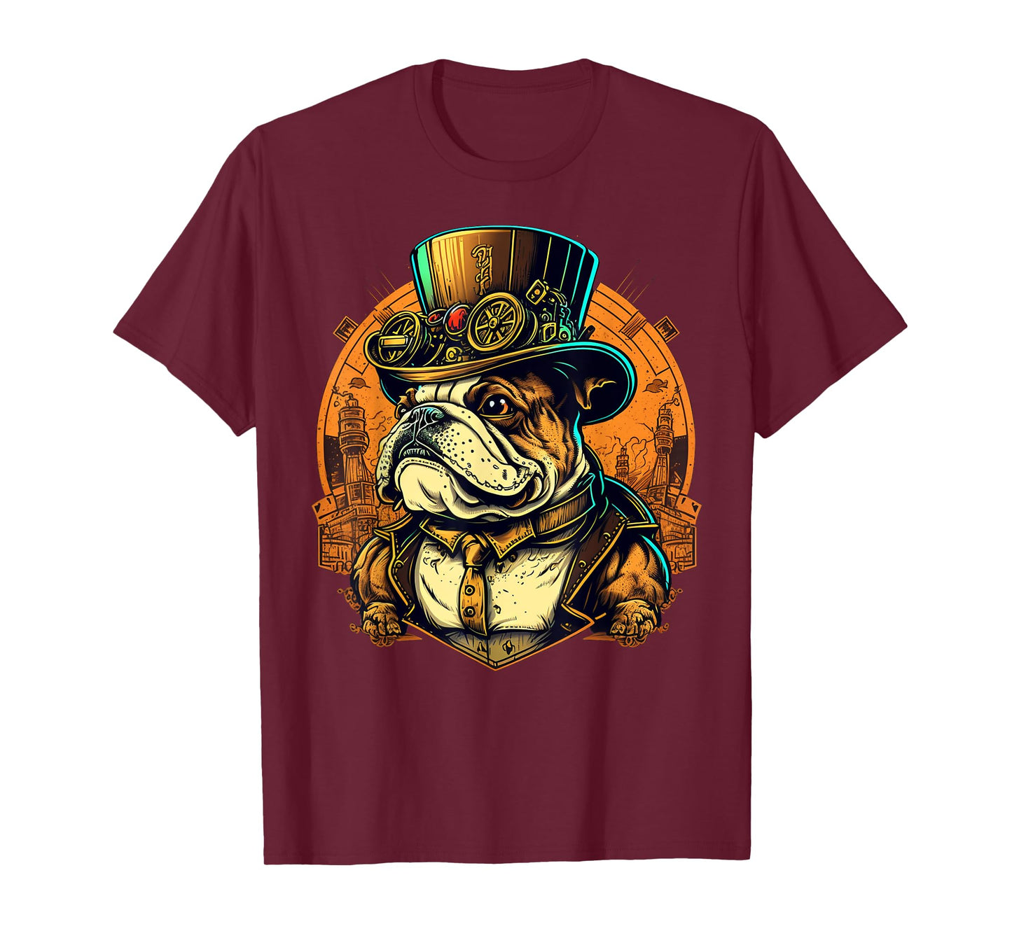 Steampunk Bulldog T-Shirt for Men Women Kids