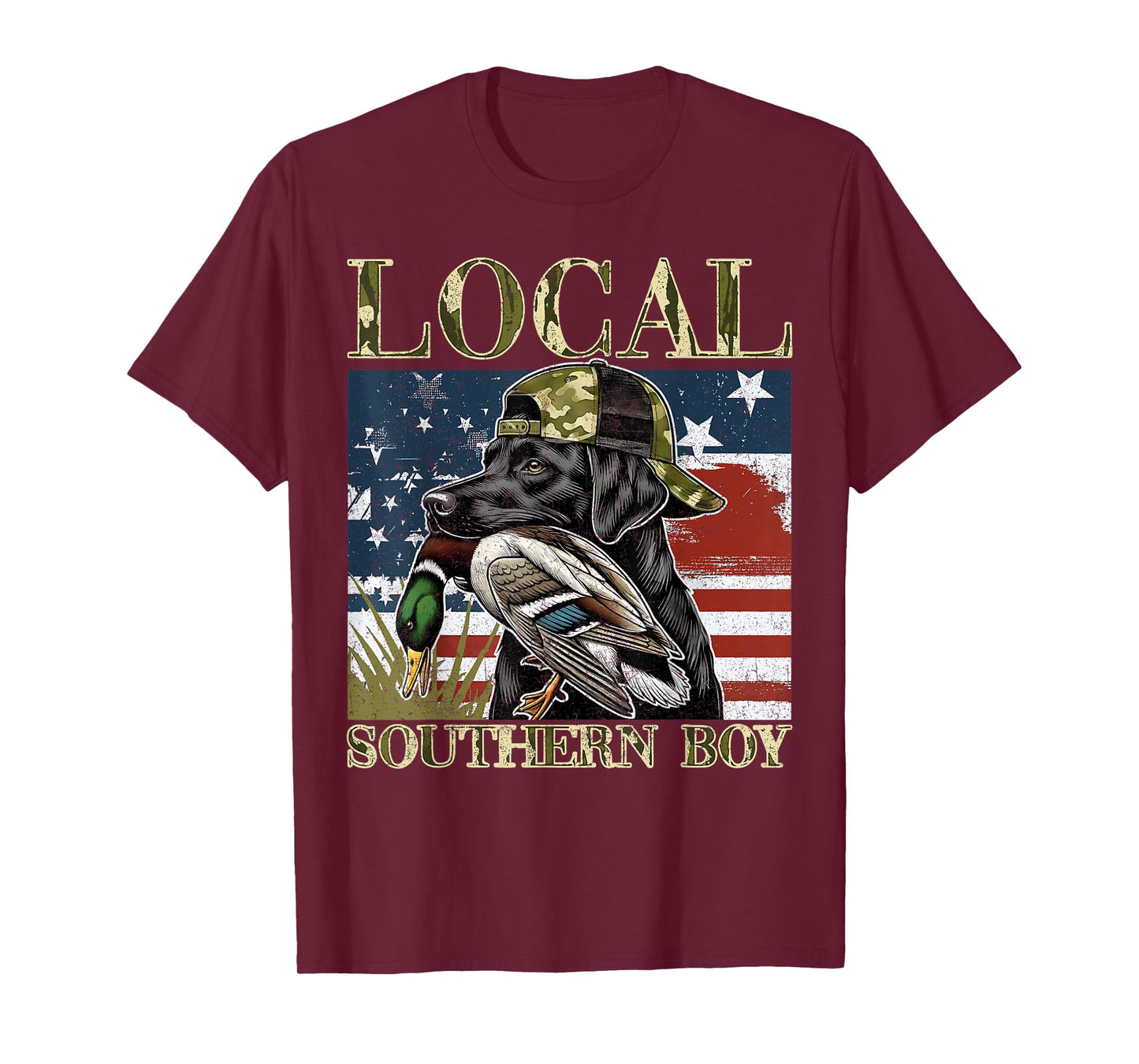 Local Southern Duck Hunting Dog Black Lab Outdoor Vintage T-Shirt