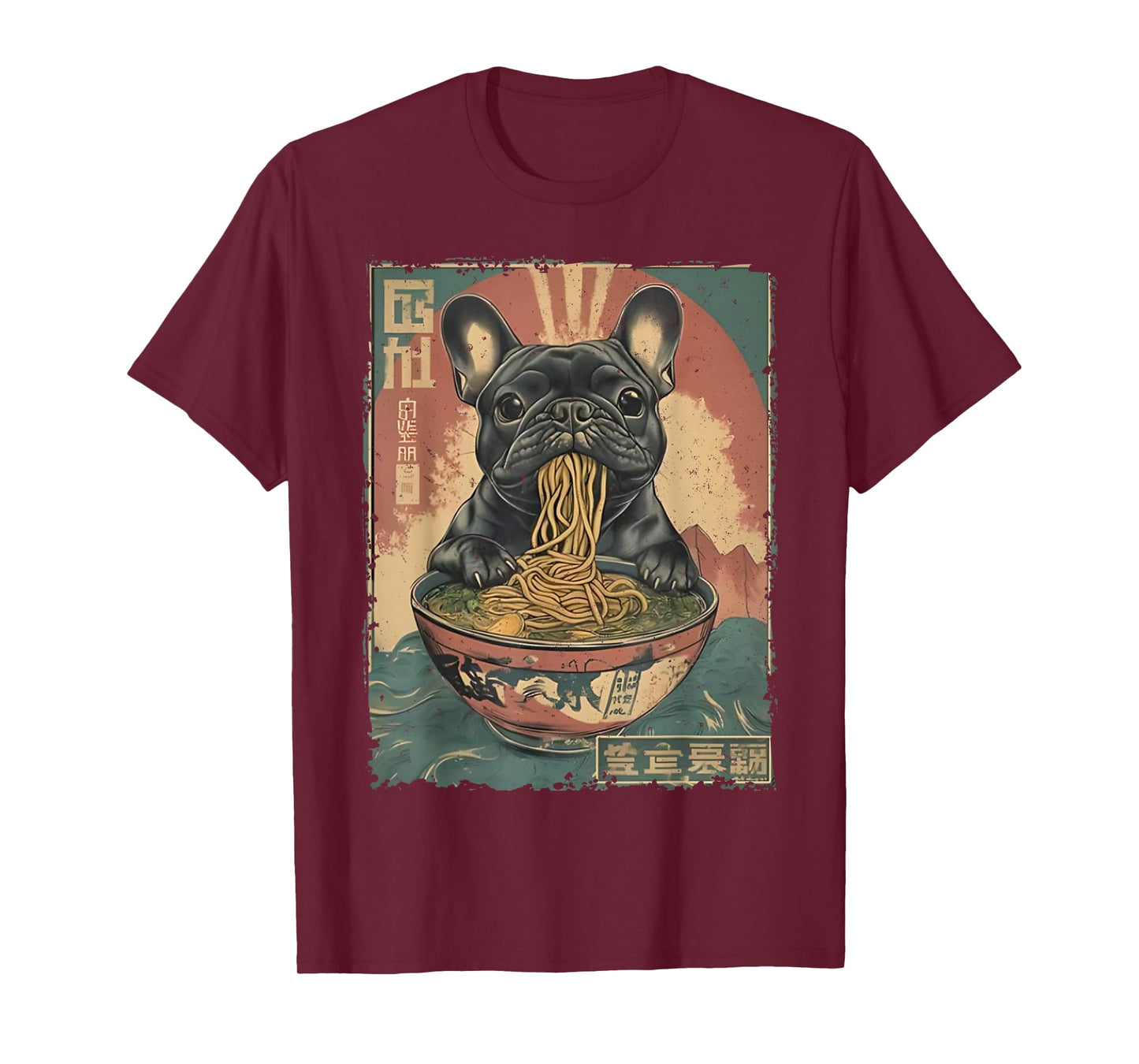 French Bulldog Ramen Japanese Funny Graphic Kawaii Dog Anime T-Shirt