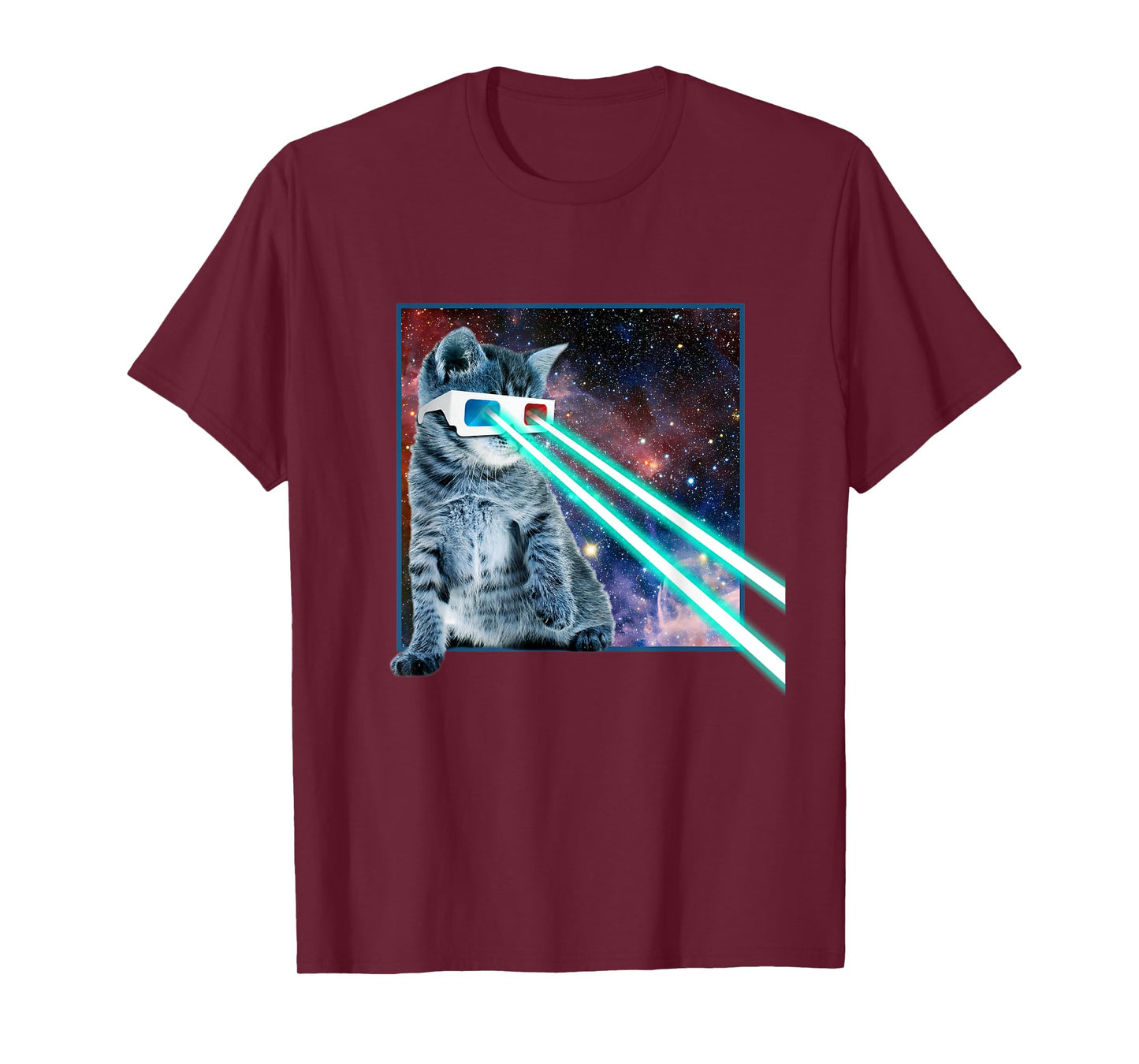 Laser Eye Cat | 3D Glasses | Kitty Galaxy Space Xmas Gift T-Shirt for Men Women Kids