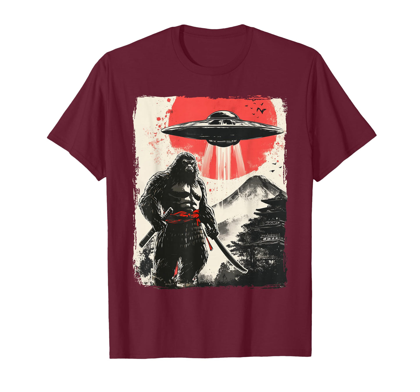 Bigfoot Samurai UFO Japan T-Shirt