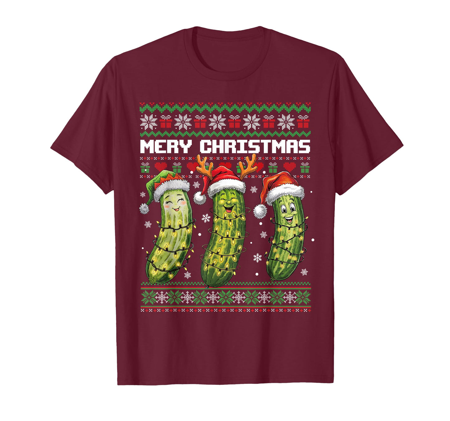 Pickle Lovers Funny Christmas Pajama Family Grandma Mom Kids T-Shirt