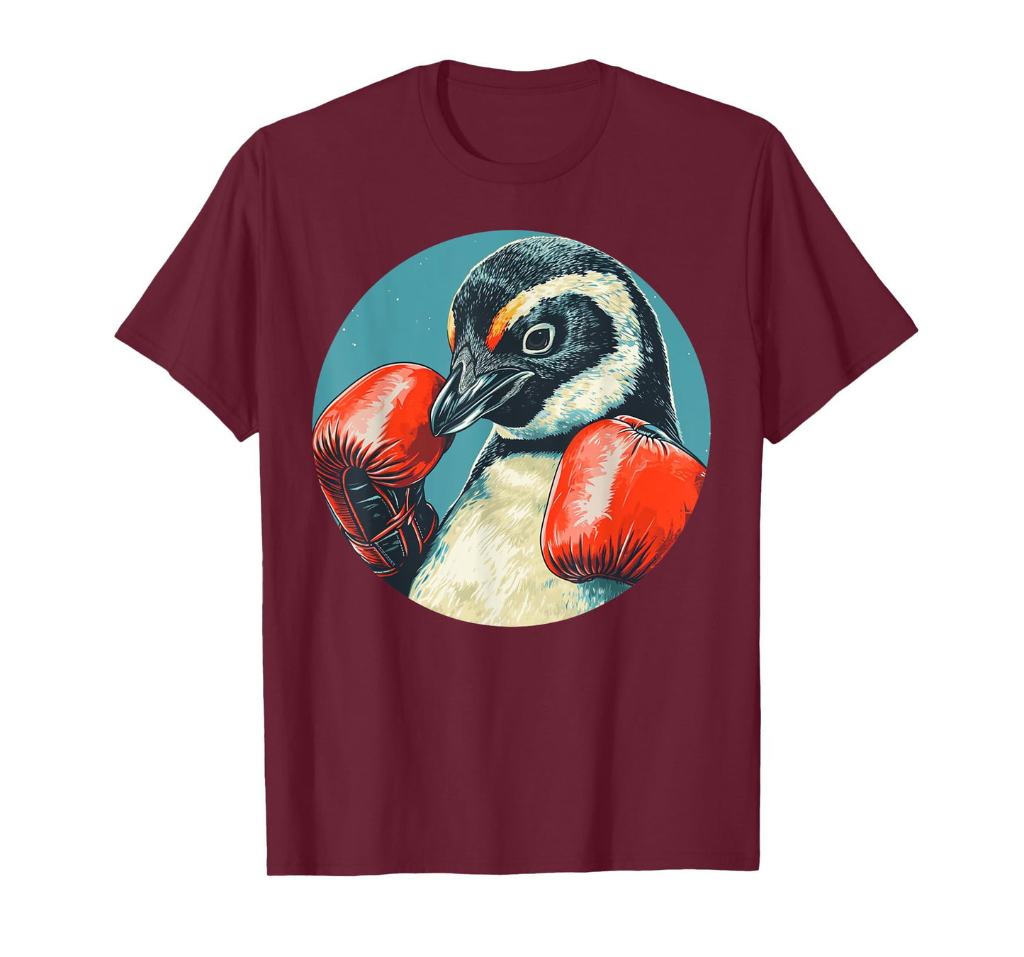 Funny looking penguin with boxing gloves costume T-Shirt