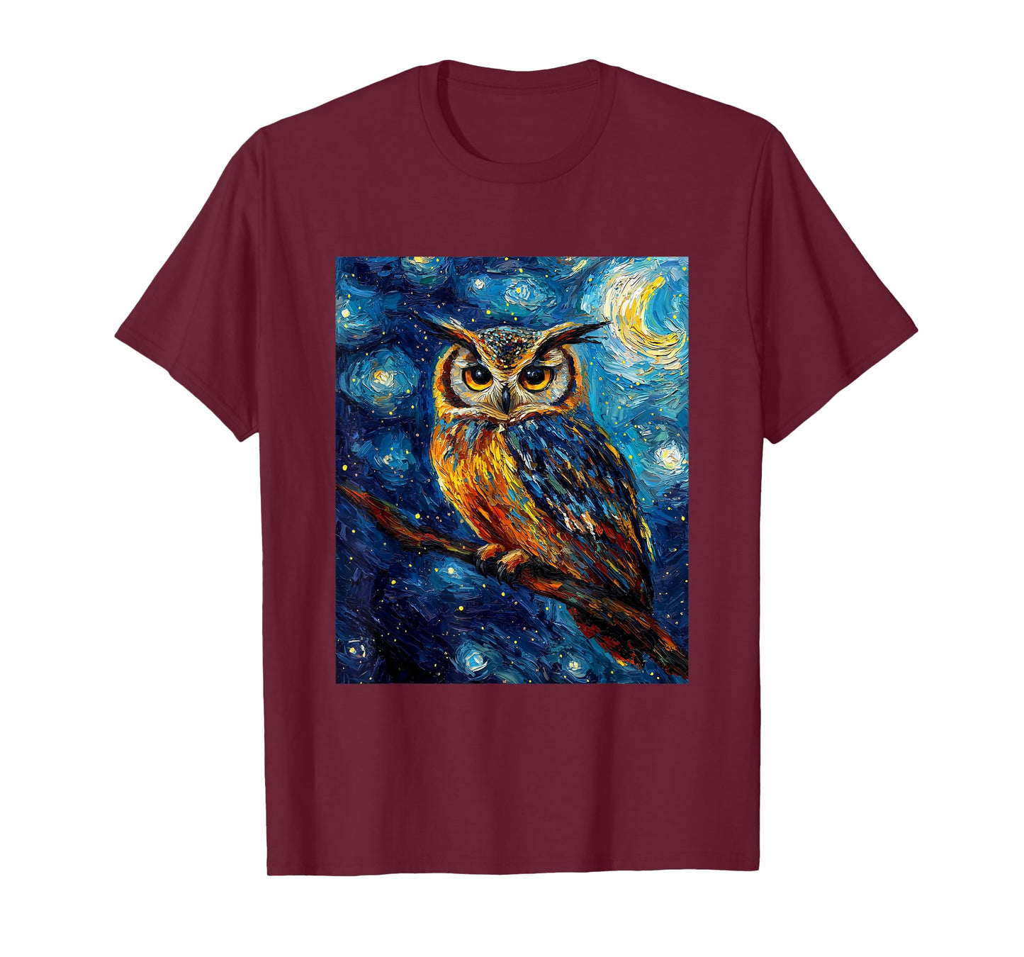 Owl Bird - Van Gogh Style - Starry Night T-Shirt