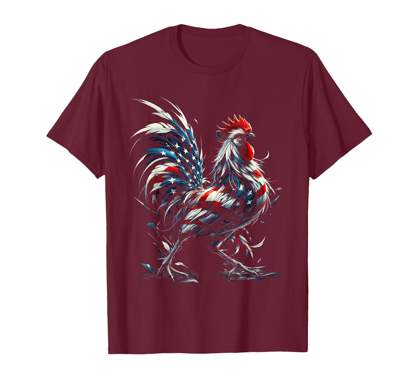 American Flag Rooster Chicken 4th of July Animal T-Shirt