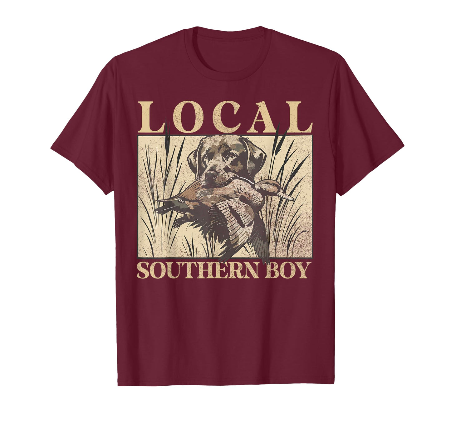 Local Southern Boy Duck Hunting Black Lab Outdoor Vintage T-Shirt