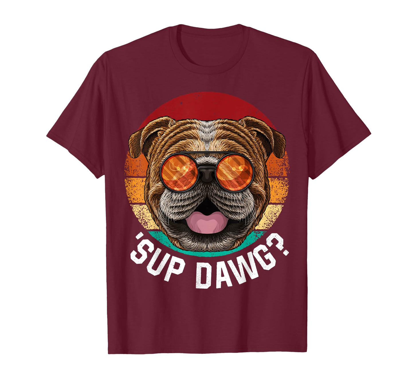 'Sup Dawg Bulldog Funny Dog Retro Vintage Puppy T-Shirt