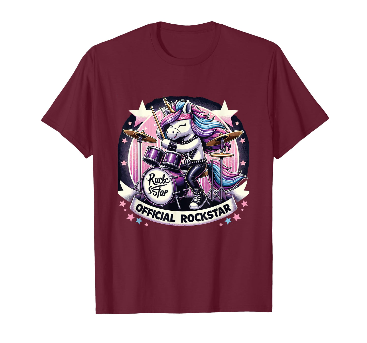Funny Unicorn Drums Rockstar Band official rockstar T-Shirt