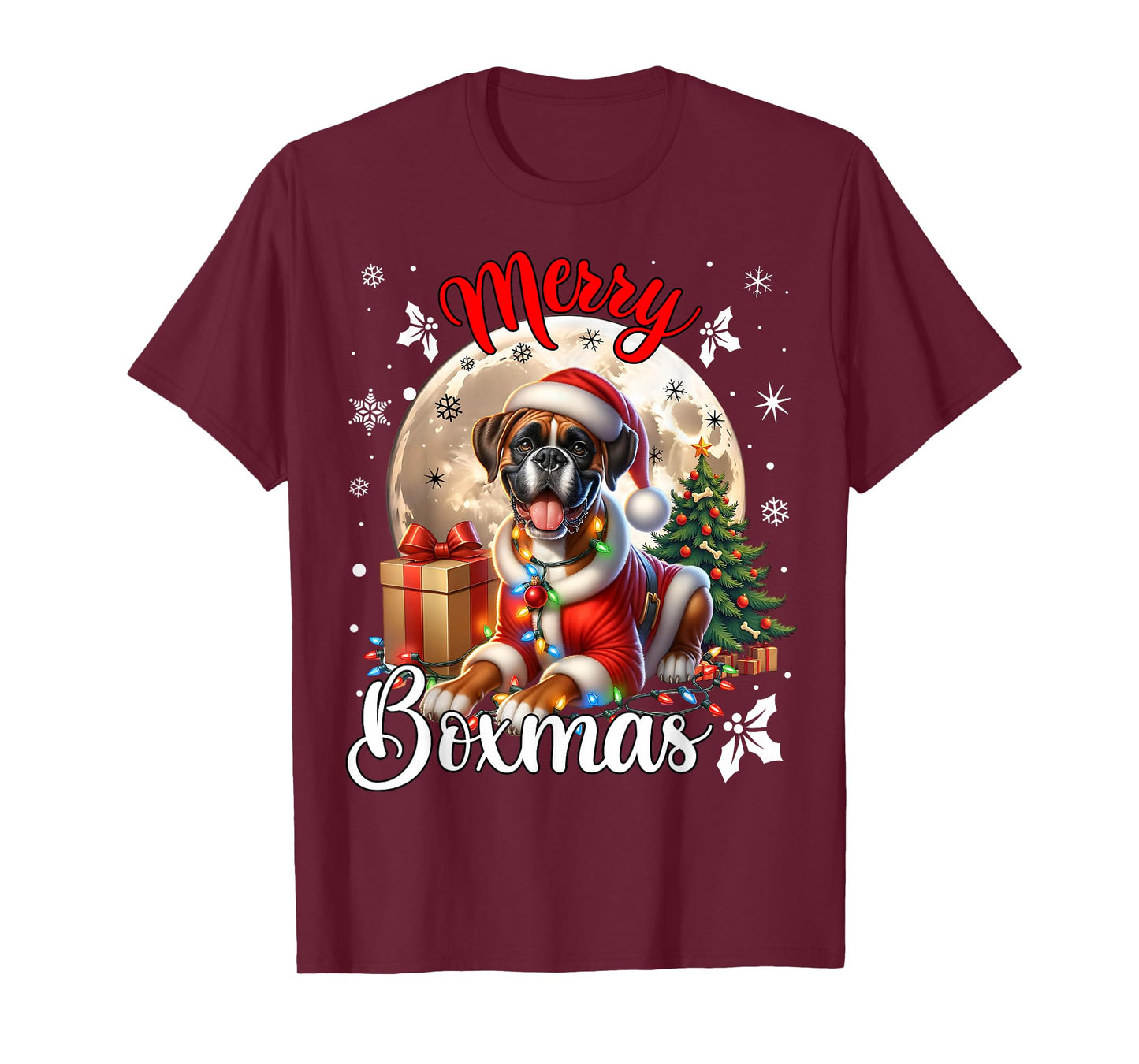 Boxer Christmas Boxer Dog Costume Boxer Xmas Merry Boxmas T-Shirt