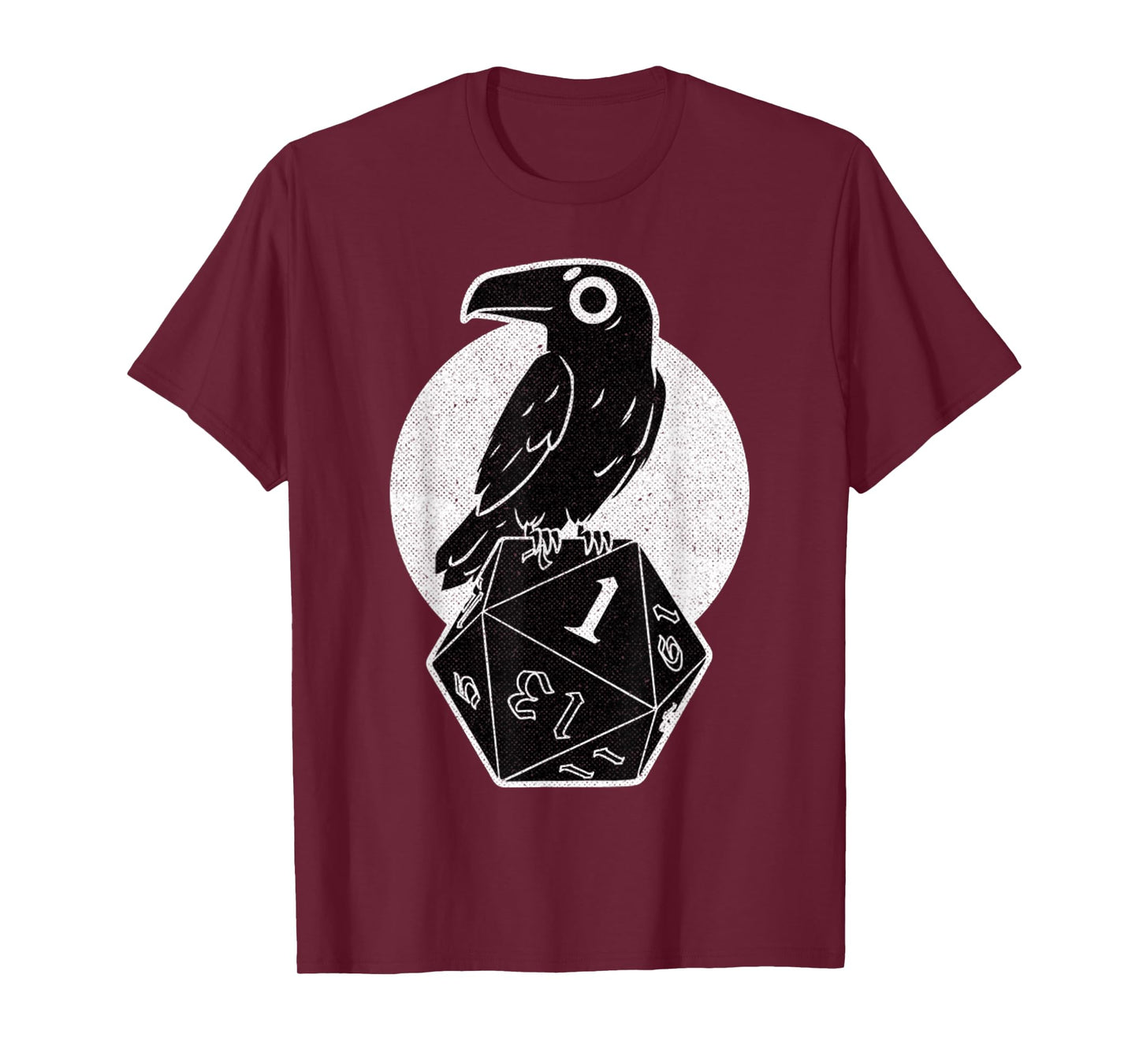 Vintage Funny Crow Cute Dark Bird Retro Roll Dice Game T-Shirt