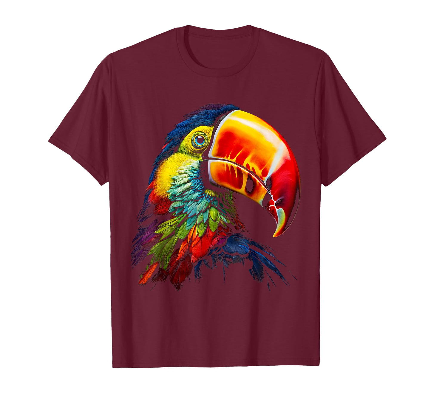 Toucan Bird Art Face Animal Coloful Motif Toucan T-Shirt