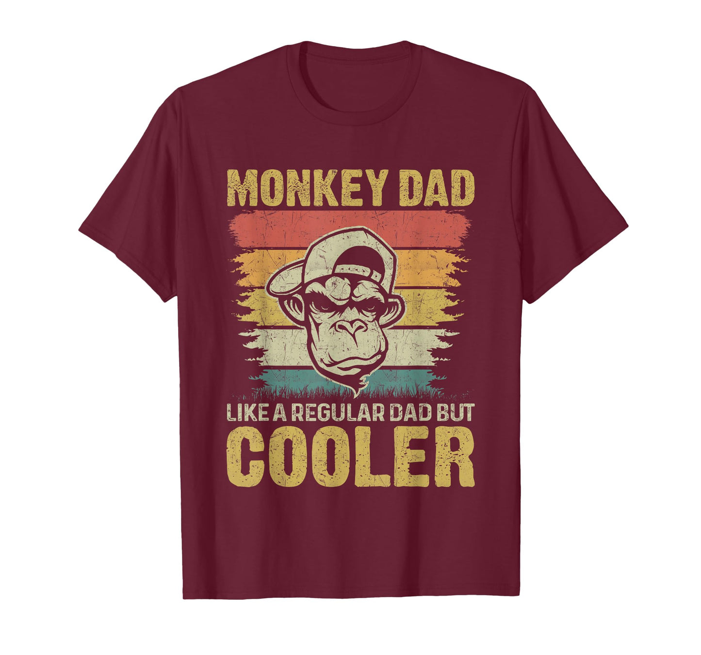 Retro Monkeys Father Men Animal Monkey Dad T-Shirt