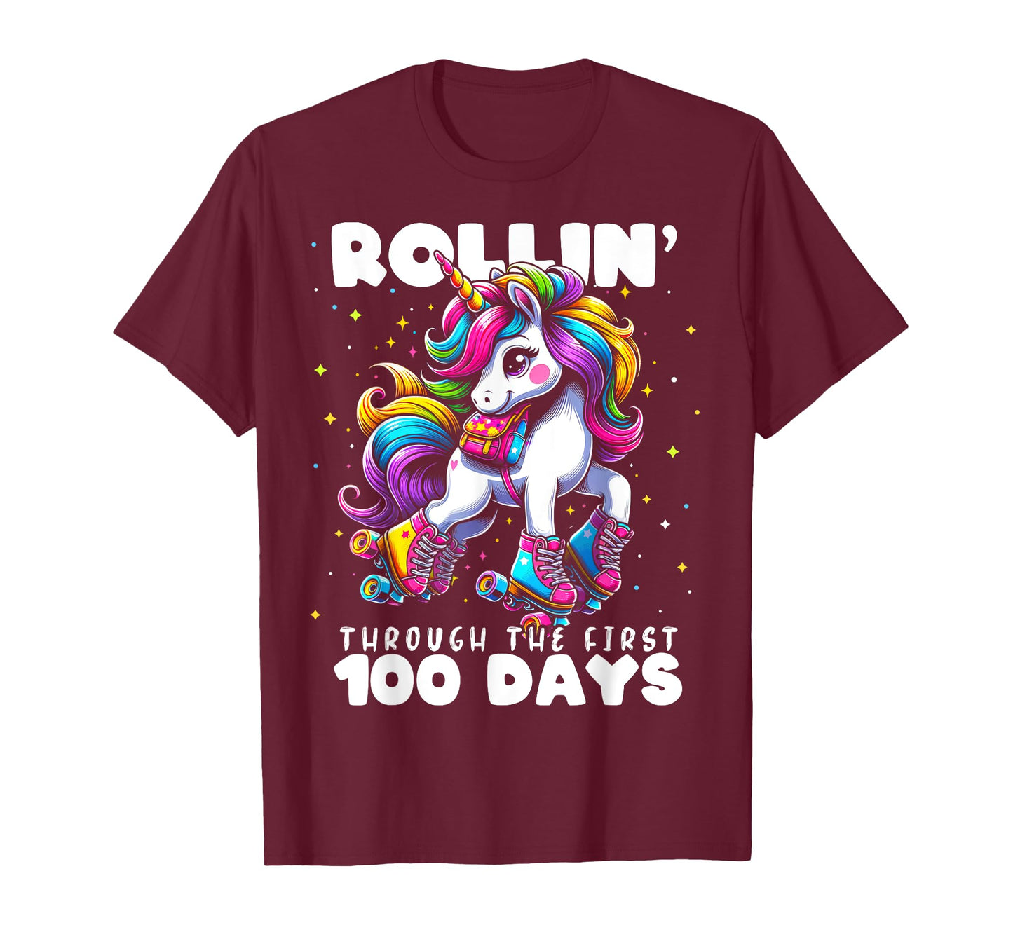 100 Days of School Girls Teacher 100th Day Unicorn Outfit T-Shirt